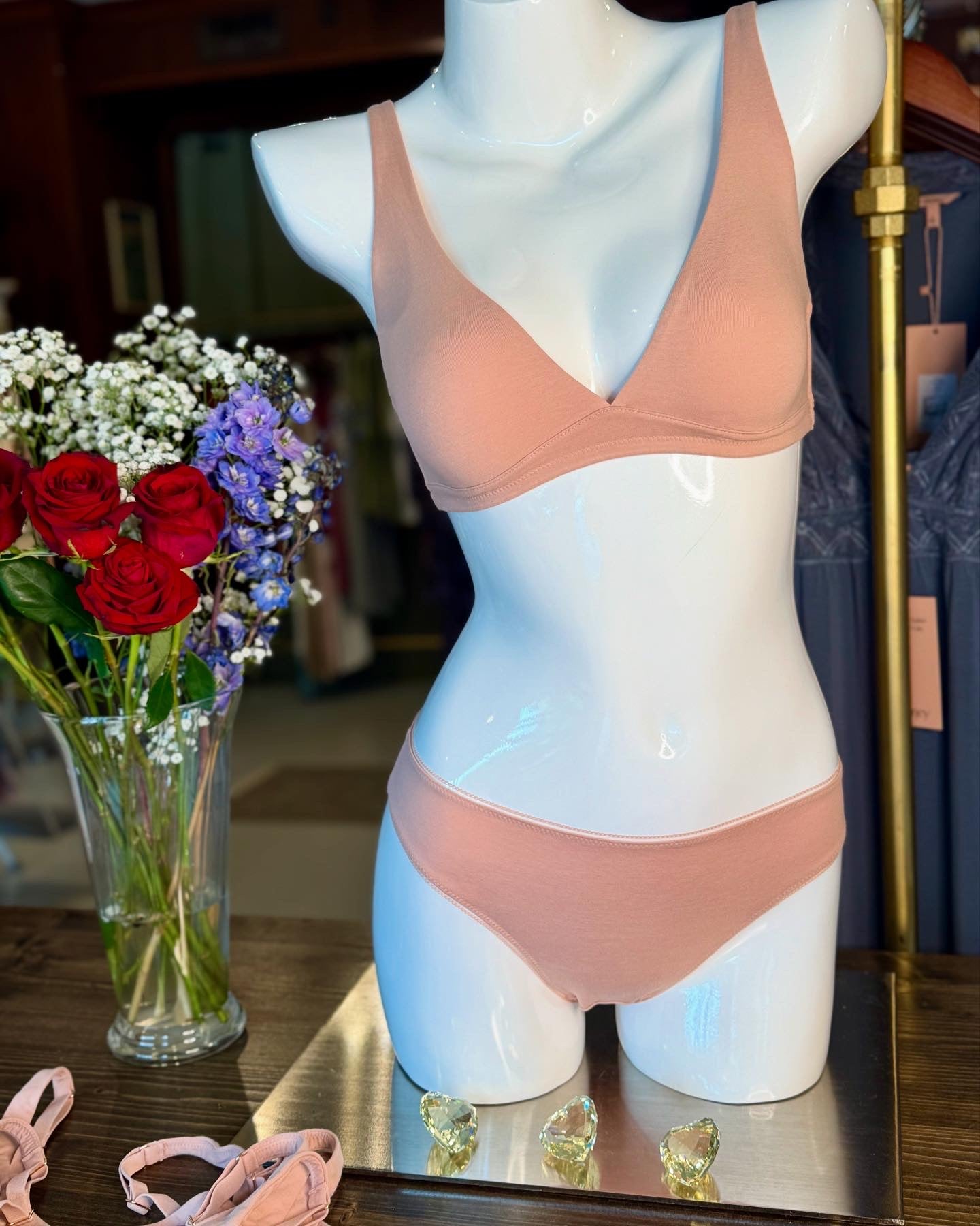 Huit Organic Cotton Bralette - Blush