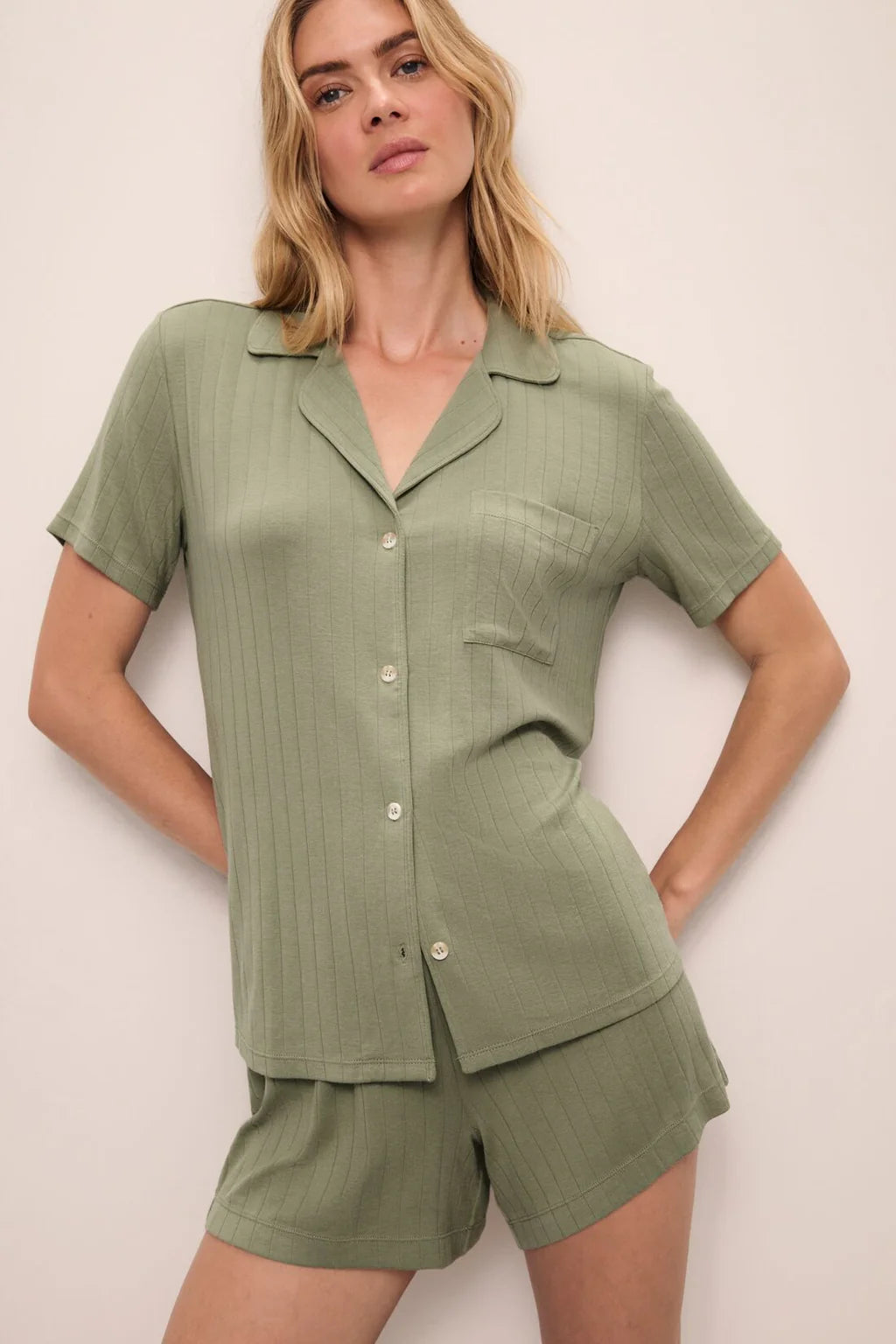 Eberjey Gisele ribbed relaxed Short PJ set