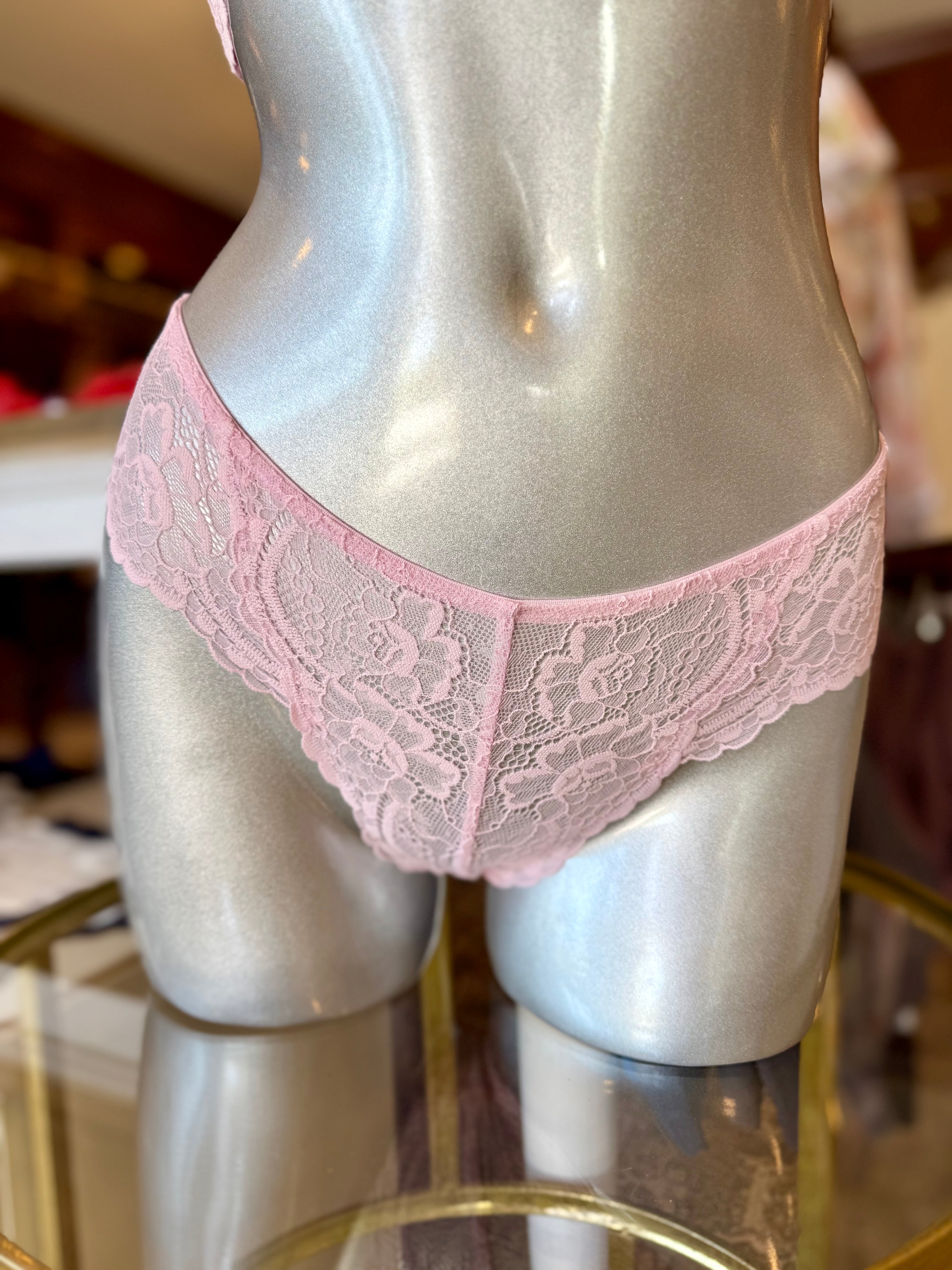 Samantha Chang All Lace Classic Thong - Magnolia