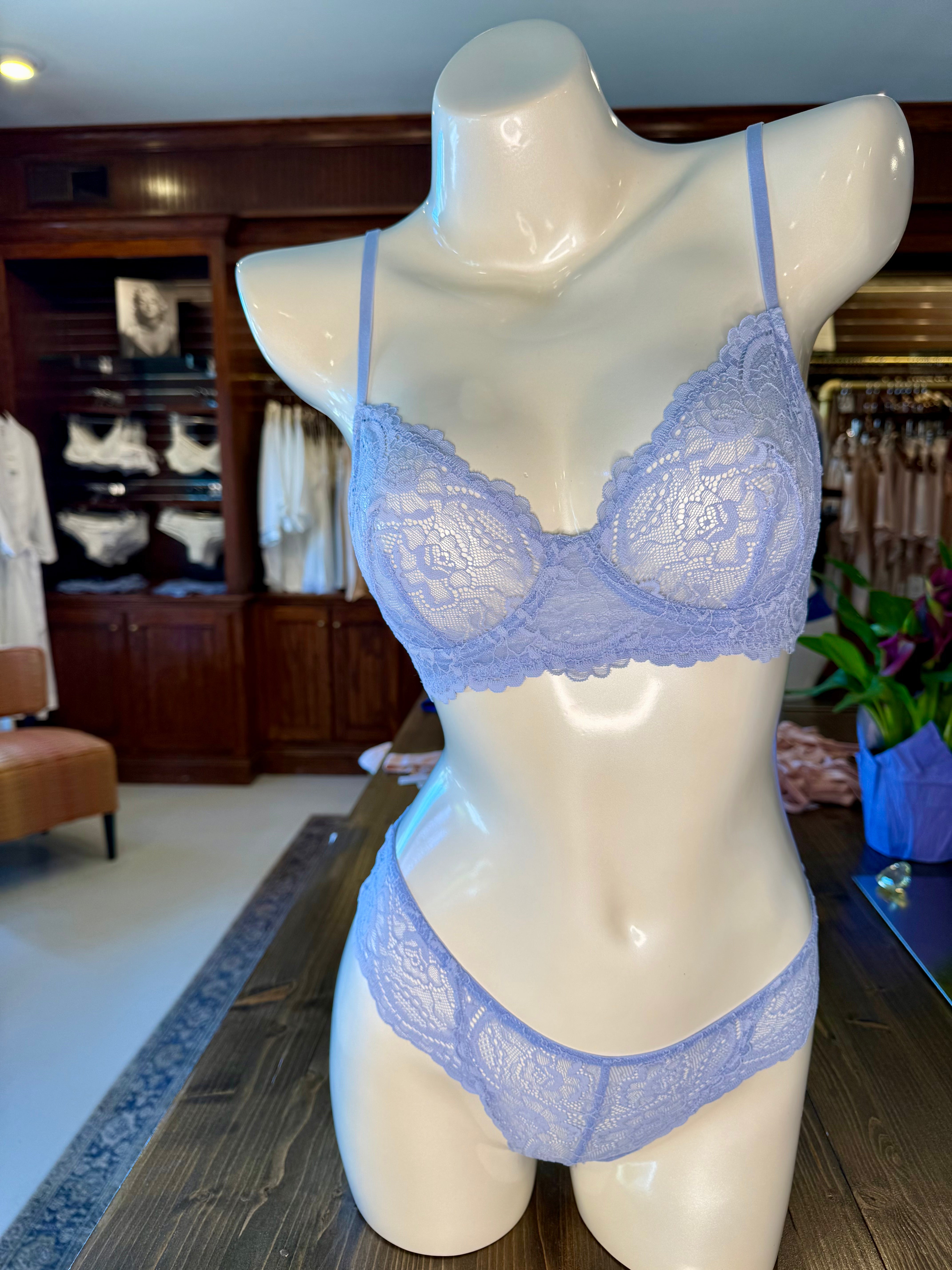 Samantha Chang All Lace Amour Thong - Serenity Blue