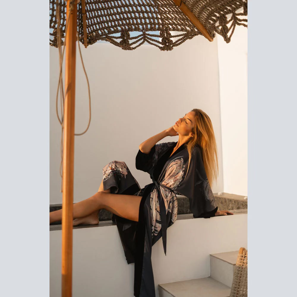 Kim+Ono Jia Long Wrap Kimono Robe
