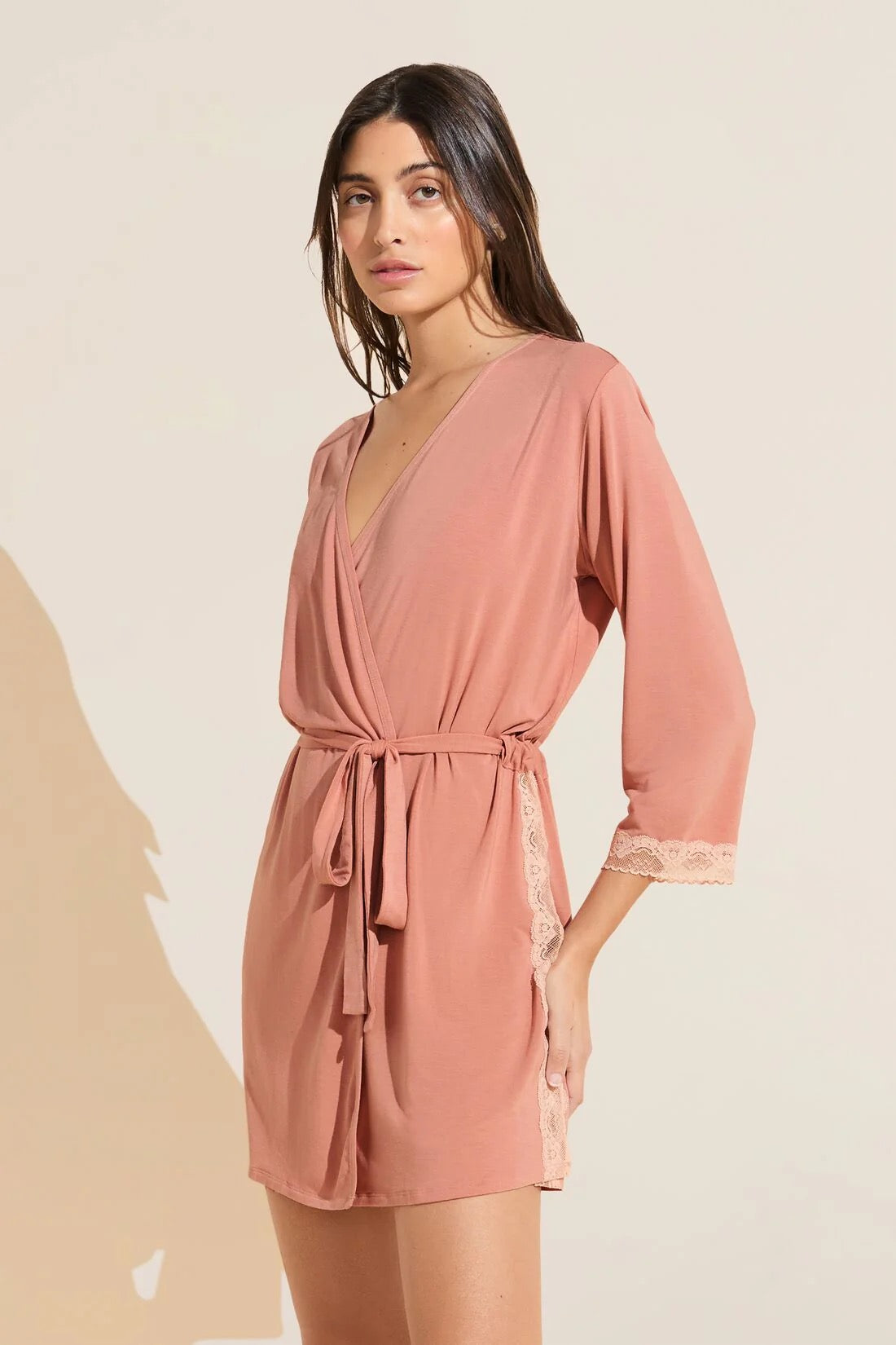Eberjey Flora 3/4 sleeve Robe