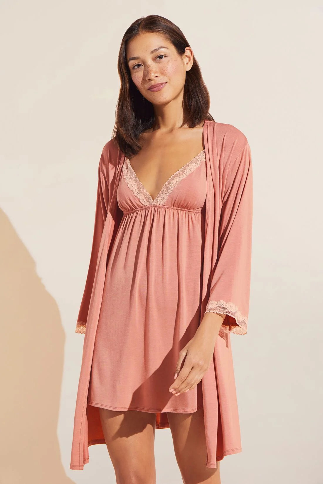 Eberjey Flora 3/4 sleeve Robe