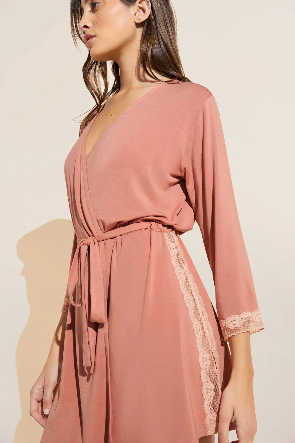 Eberjey Flora 3/4 sleeve Robe