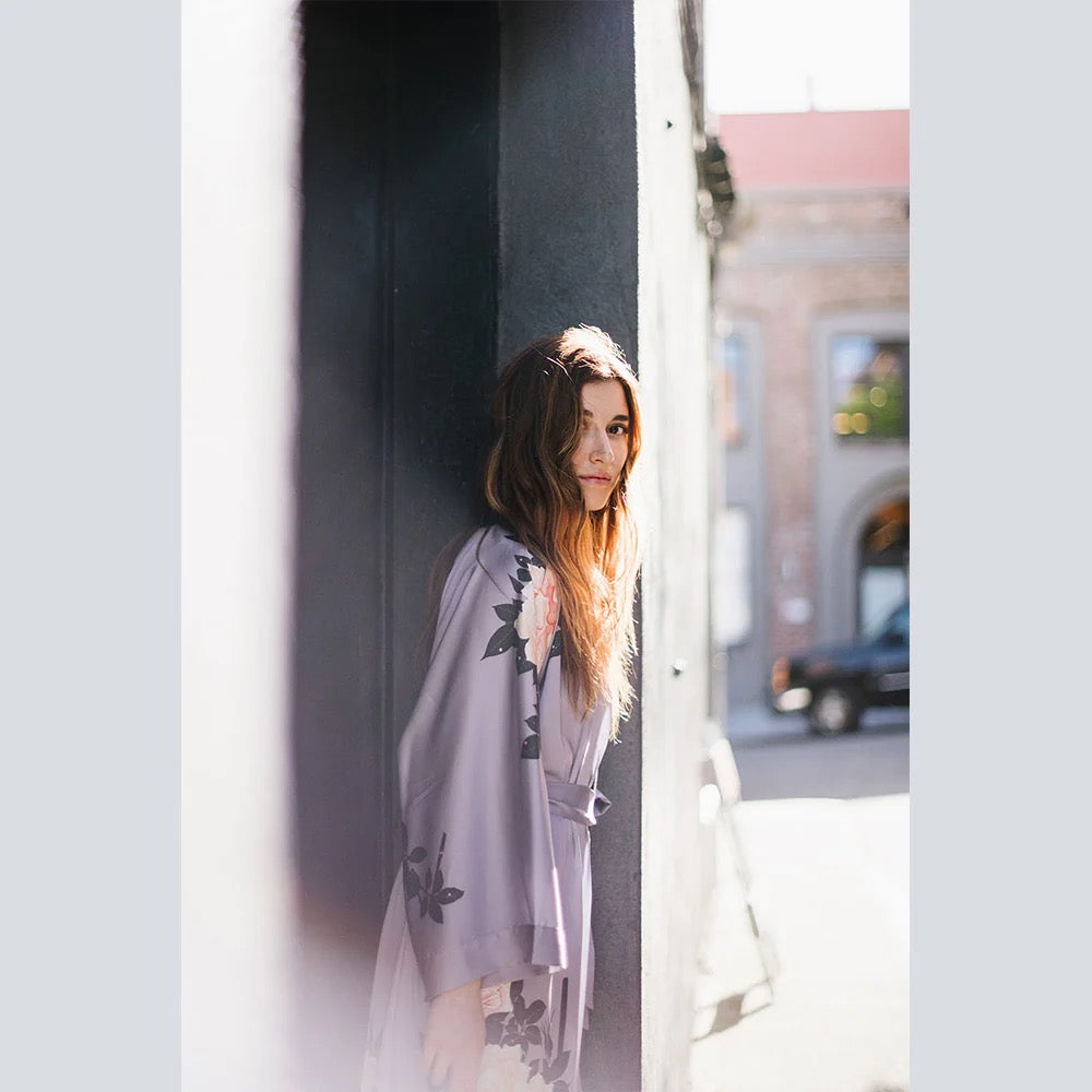 Kimono Short Robe - Light Purple