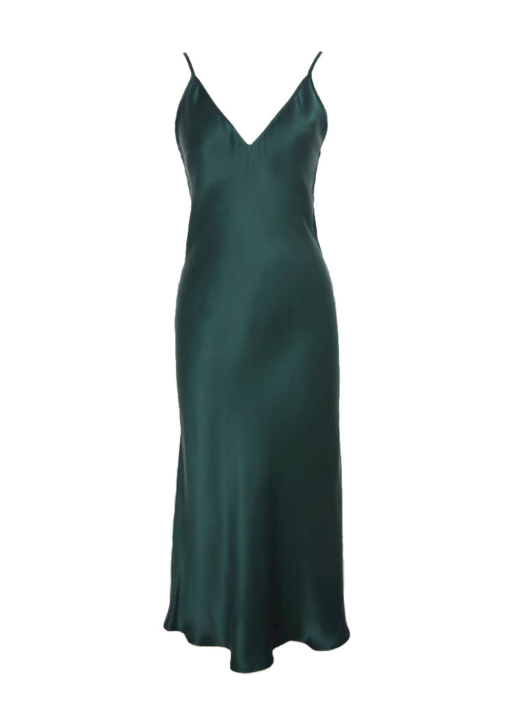 Five Kisses Elvira Maxi Slip Dress- Emerald