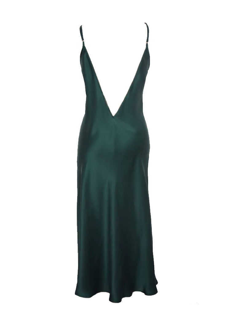 Five Kisses Elvira Maxi Slip Dress- Emerald