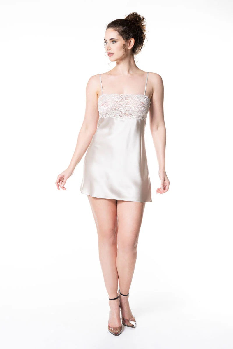 Christine Betty Chemise- Platinum/Vintage Lace