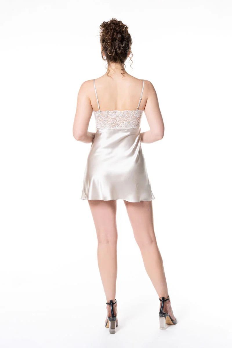 Christine Betty Chemise- Platinum/Vintage Lace