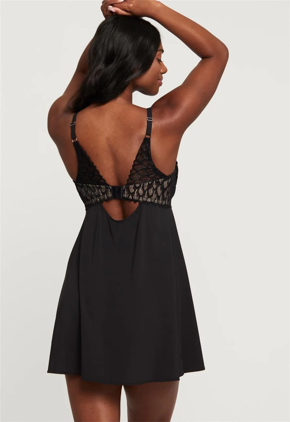 Montelle Lacy Full Cup Muse Babydoll set- Black