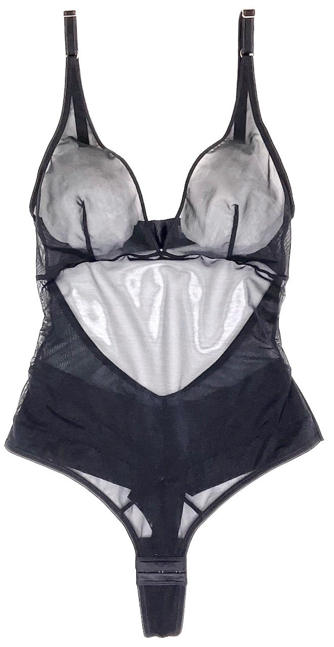 Samantha Chang Mesh bodysuit- Black