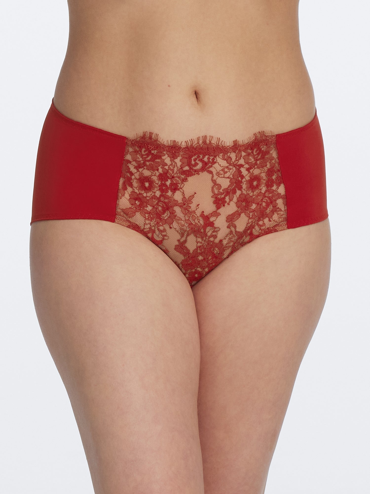 Skarlett Blue Entice Front Lace Brief- Lipstick