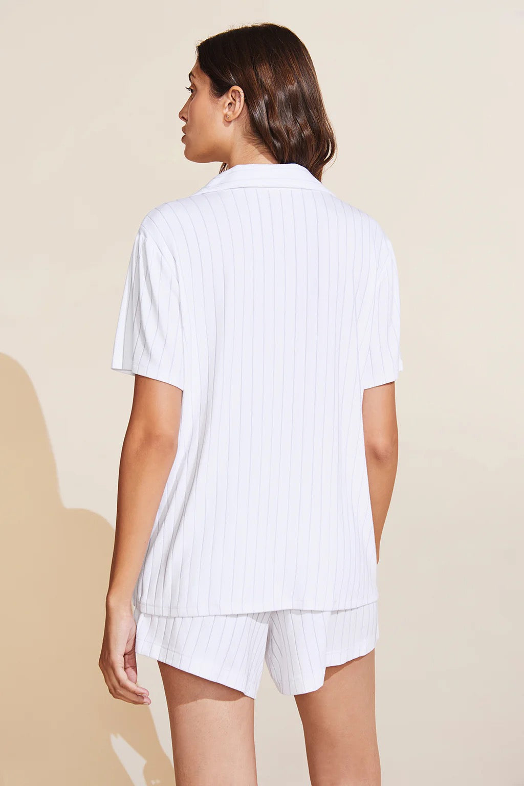 Eberjey Gisele Rib Modal Rib Relaxed Short Pj Set- White