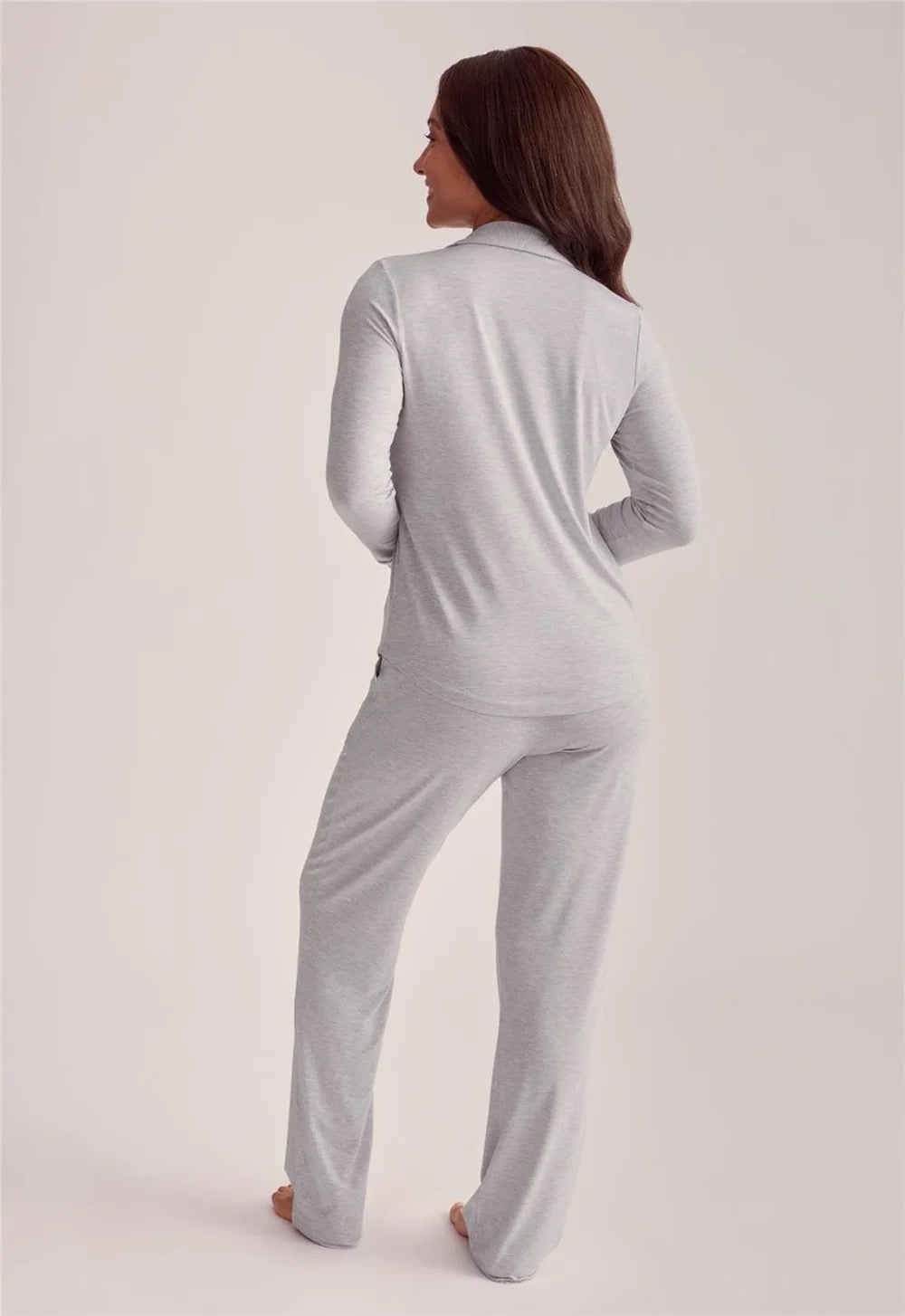 Fleurt Button Down Pj Set - Heather Grey 647