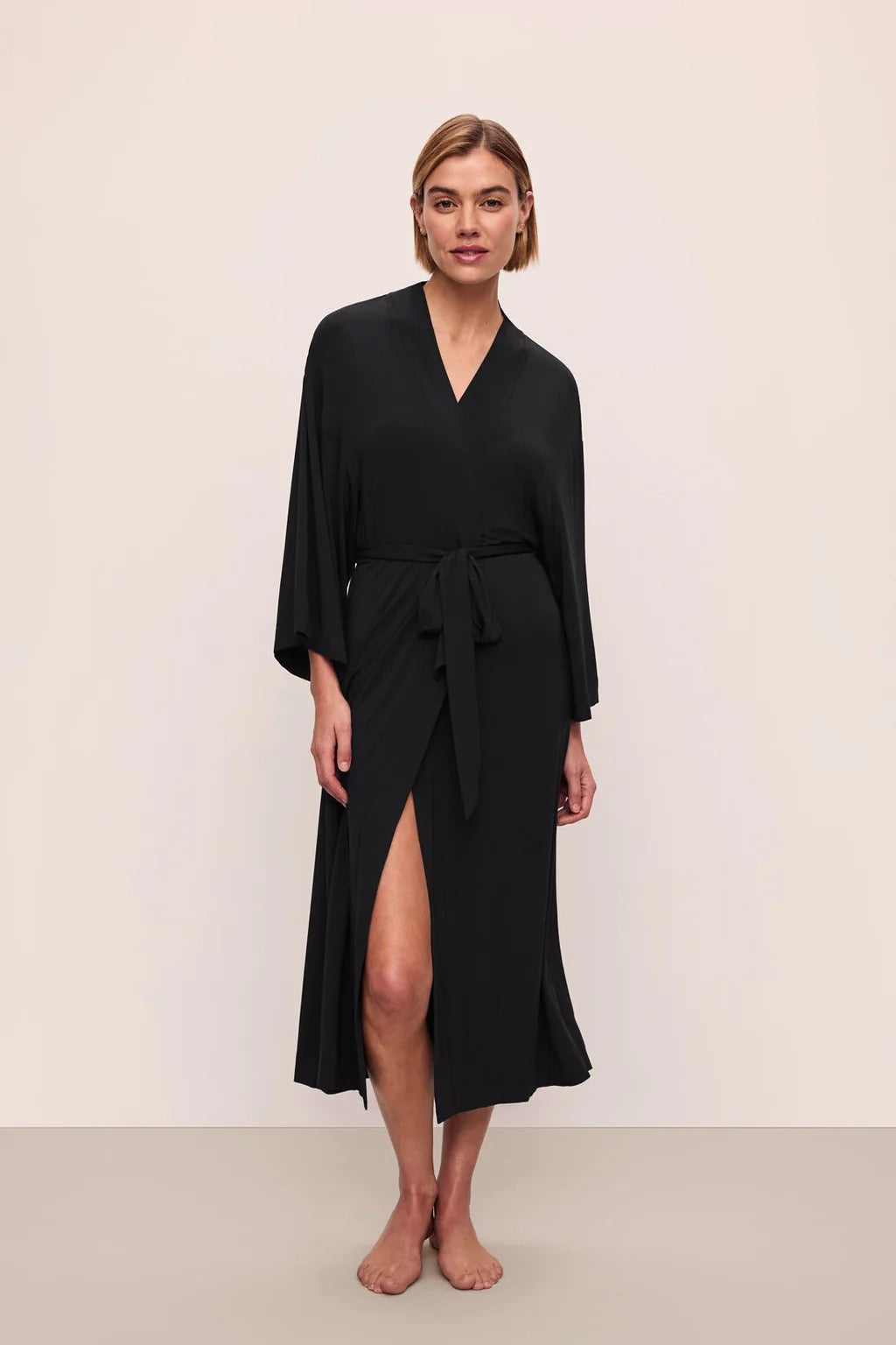 Eberjey Gisele Everyday Long Robe- Black