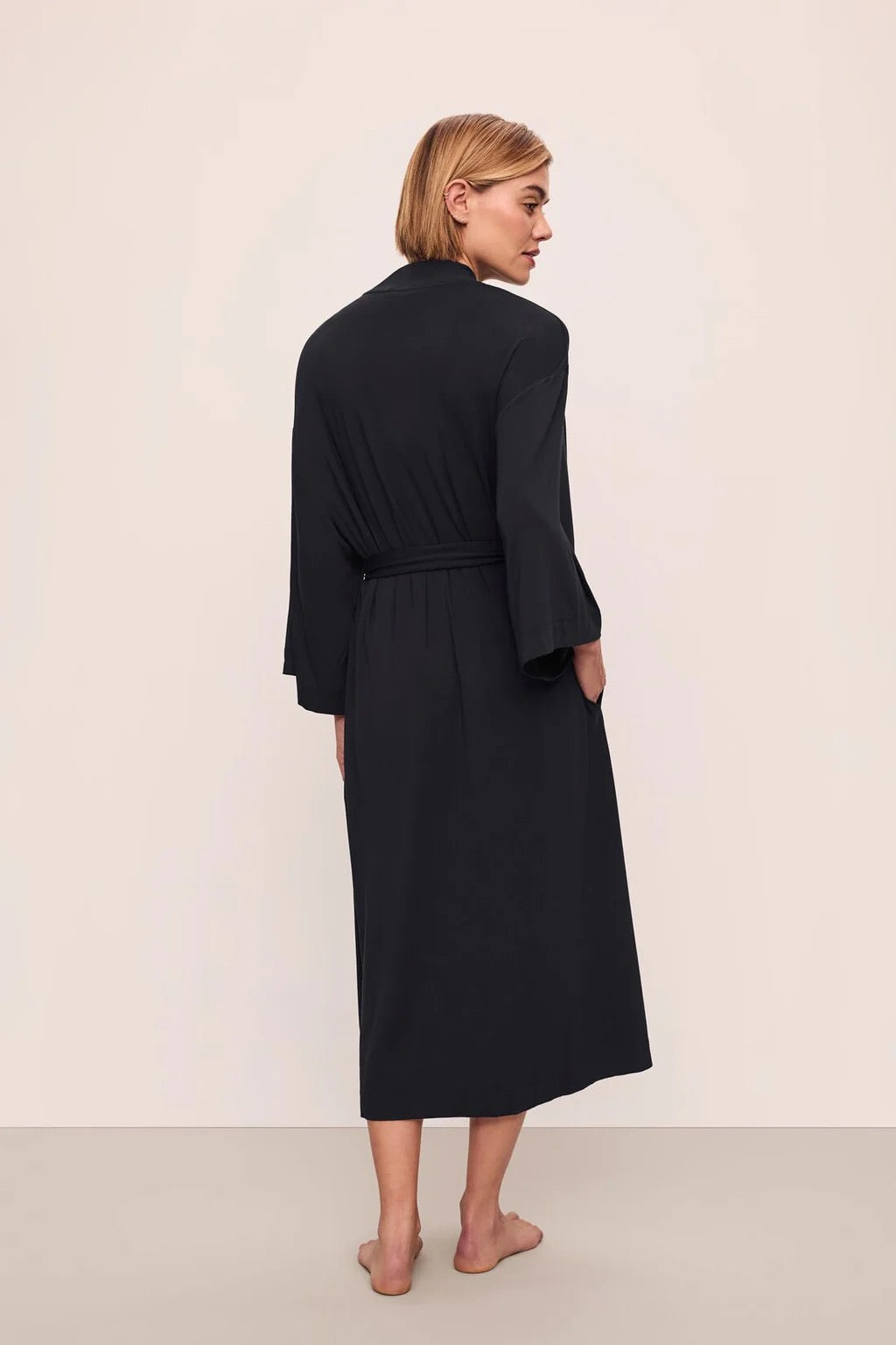 Eberjey Gisele Everyday Long Robe- Black