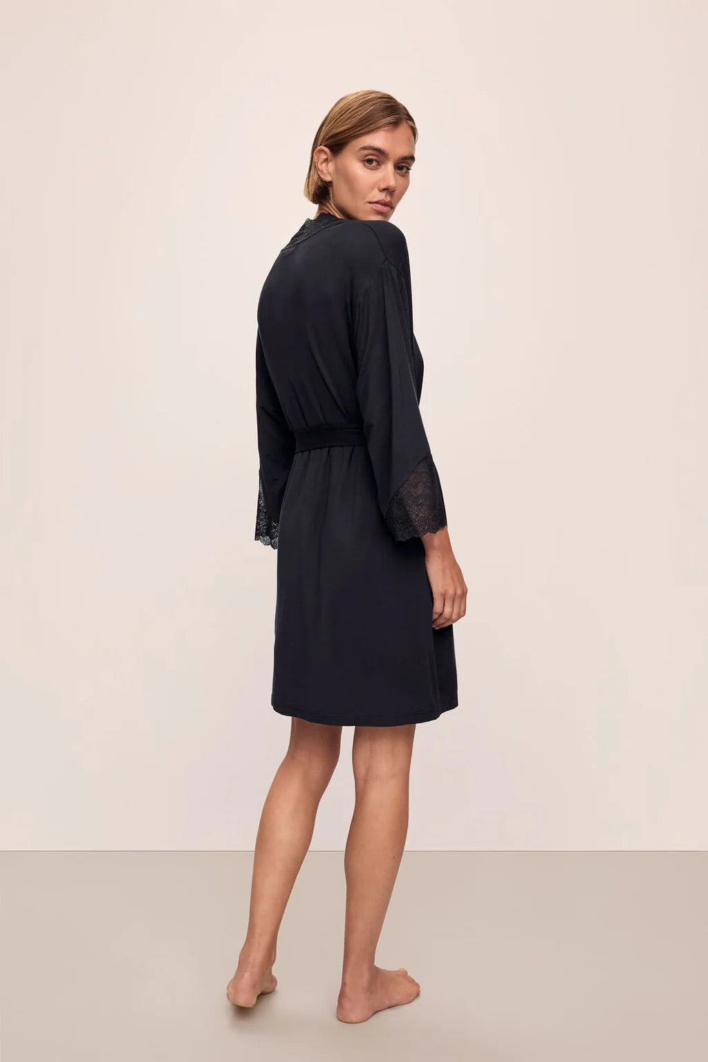 Eberjey Lara Short Robe- Black