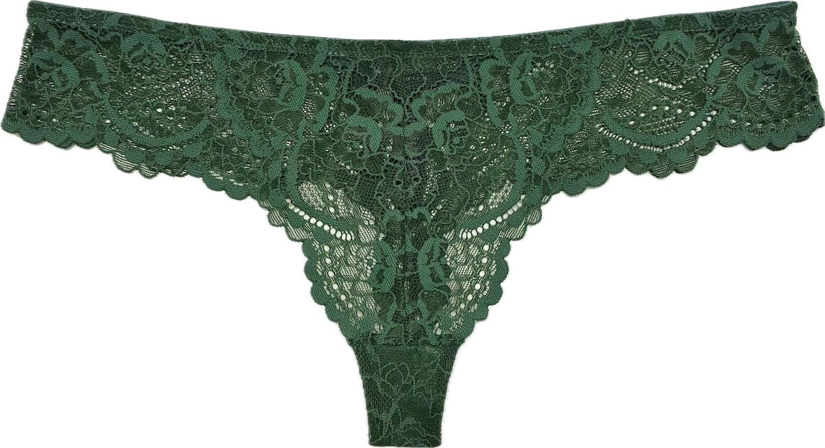 Samantha Chang All Lace Thong - Dark Forest