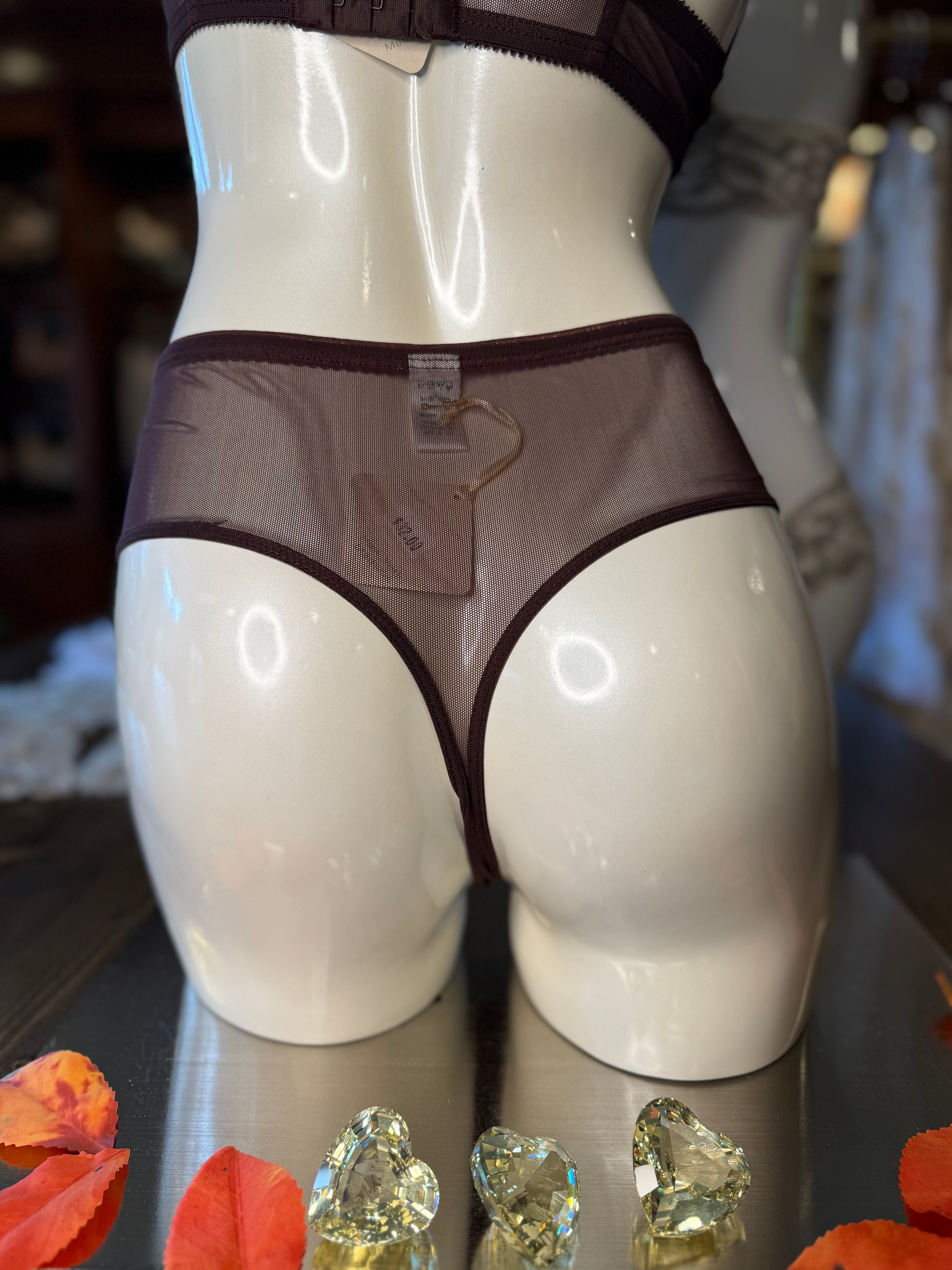 Clo Intimo Malla High Waisted Thong - Chocolate