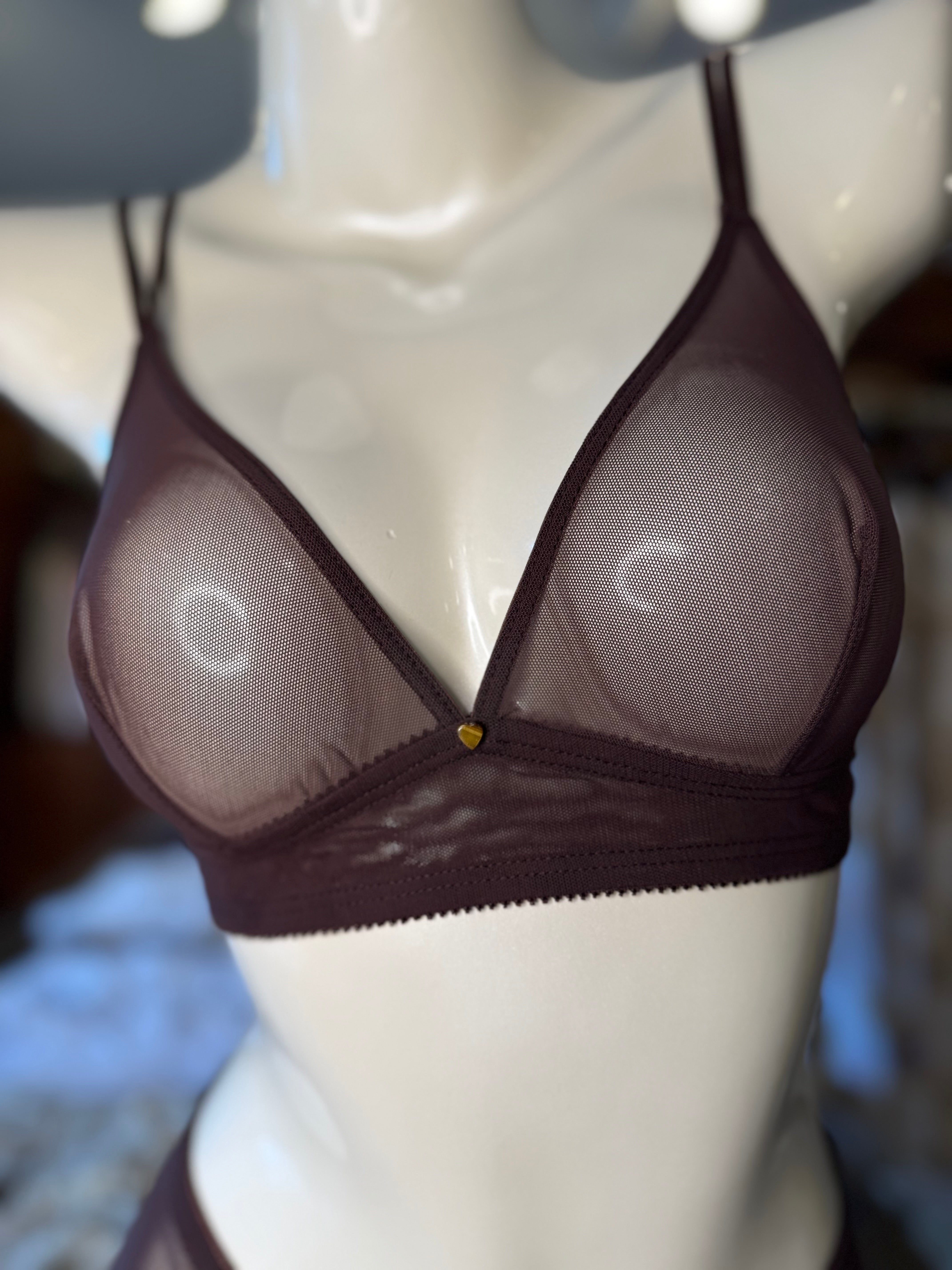 Clo Intimo Malla Triangle Bralette -Chocolate
