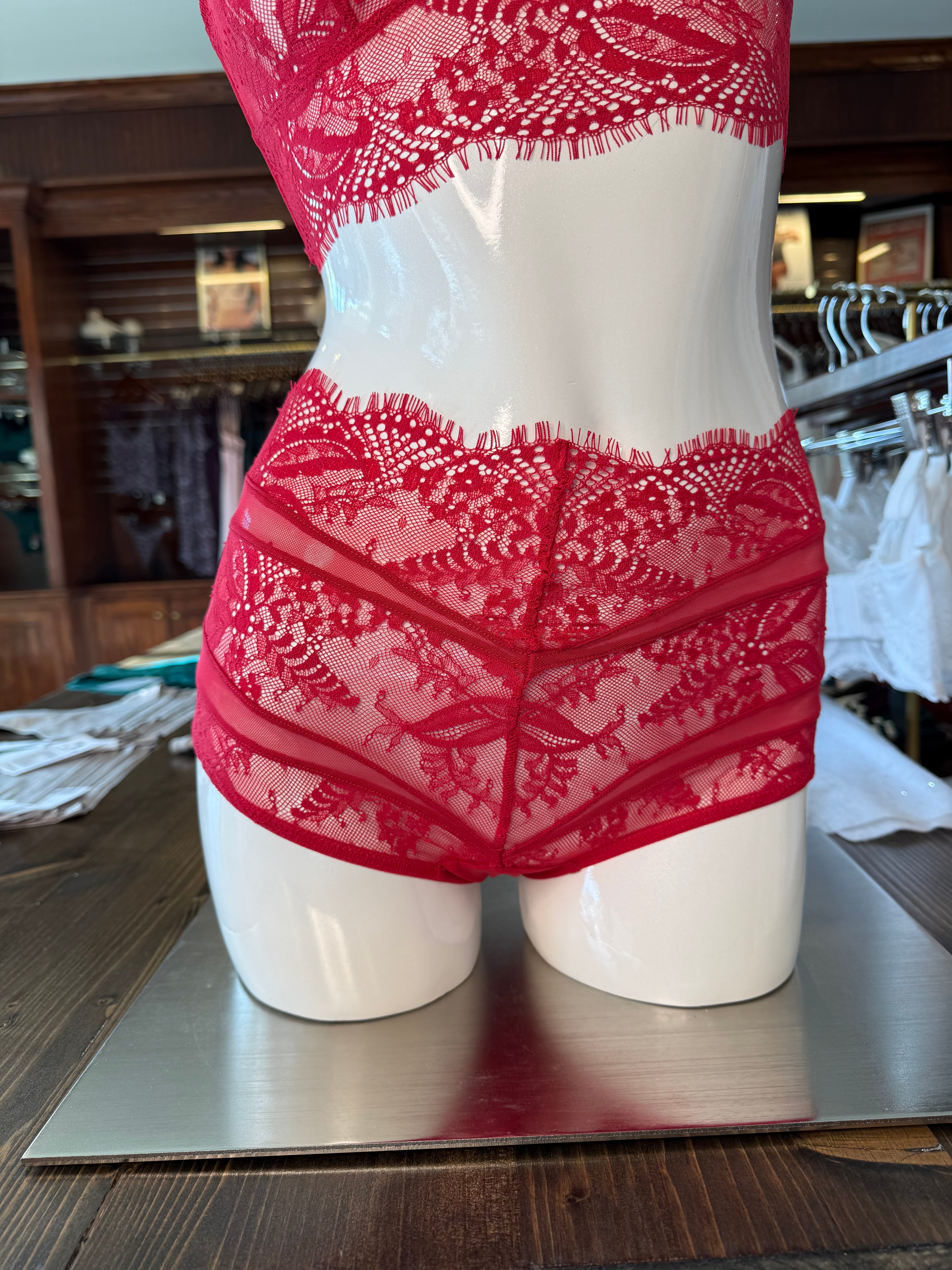 Samantha Chang Illusion High-Waist Boyshort - Flame