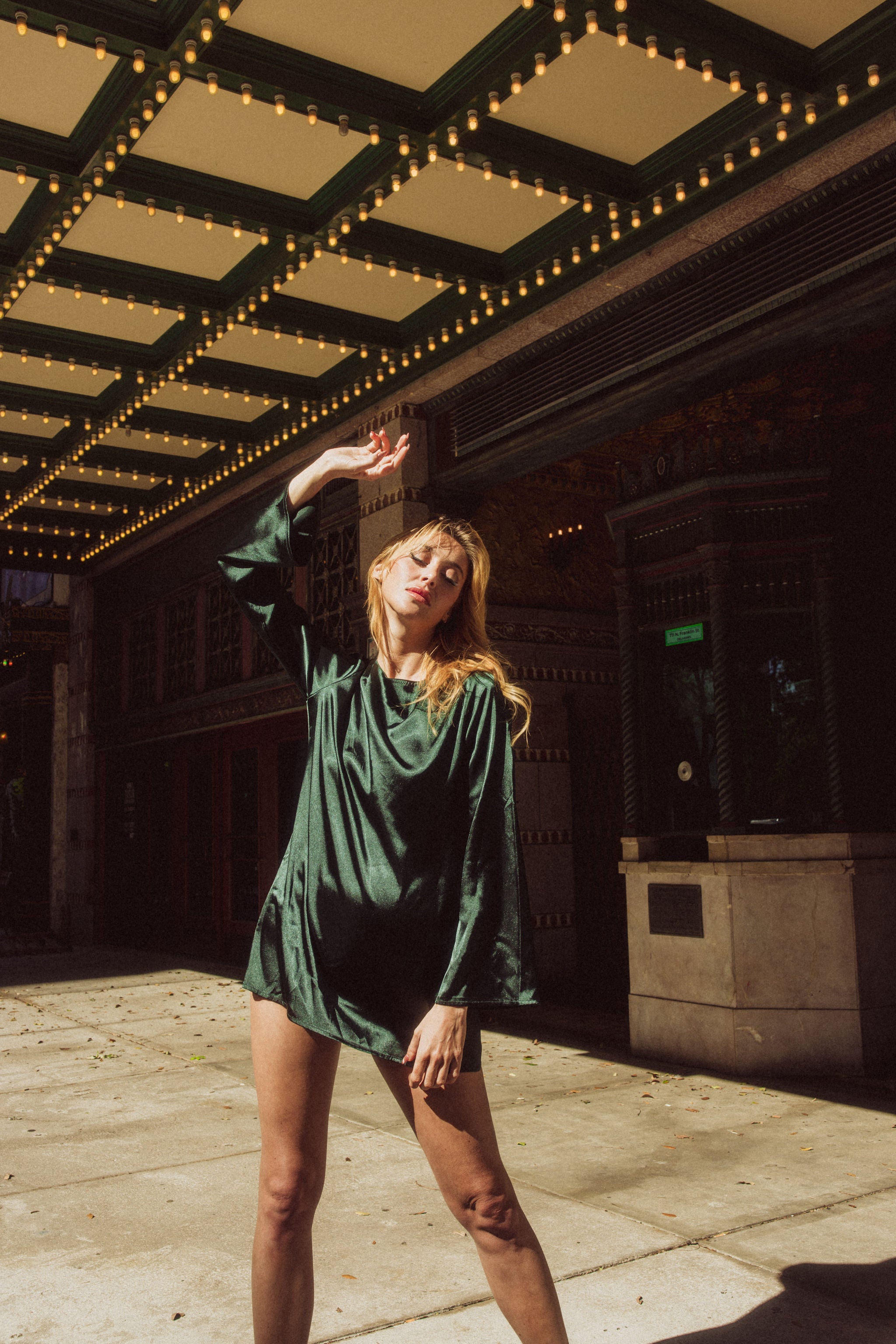 Kilo Brava Cowl Back Mini Dress - Holiday Green