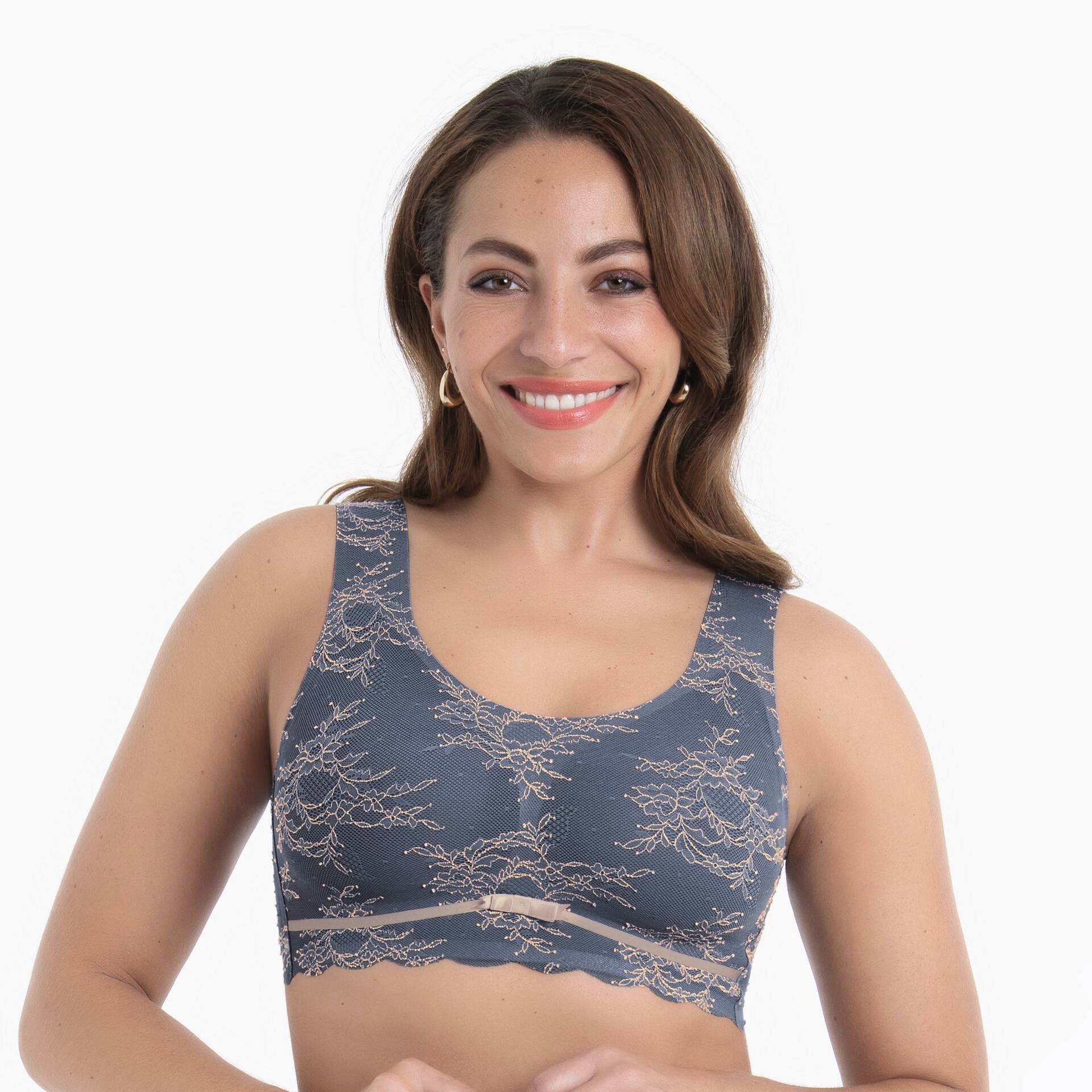 Anita Lace Essentials Bralette - Grey/Rose
