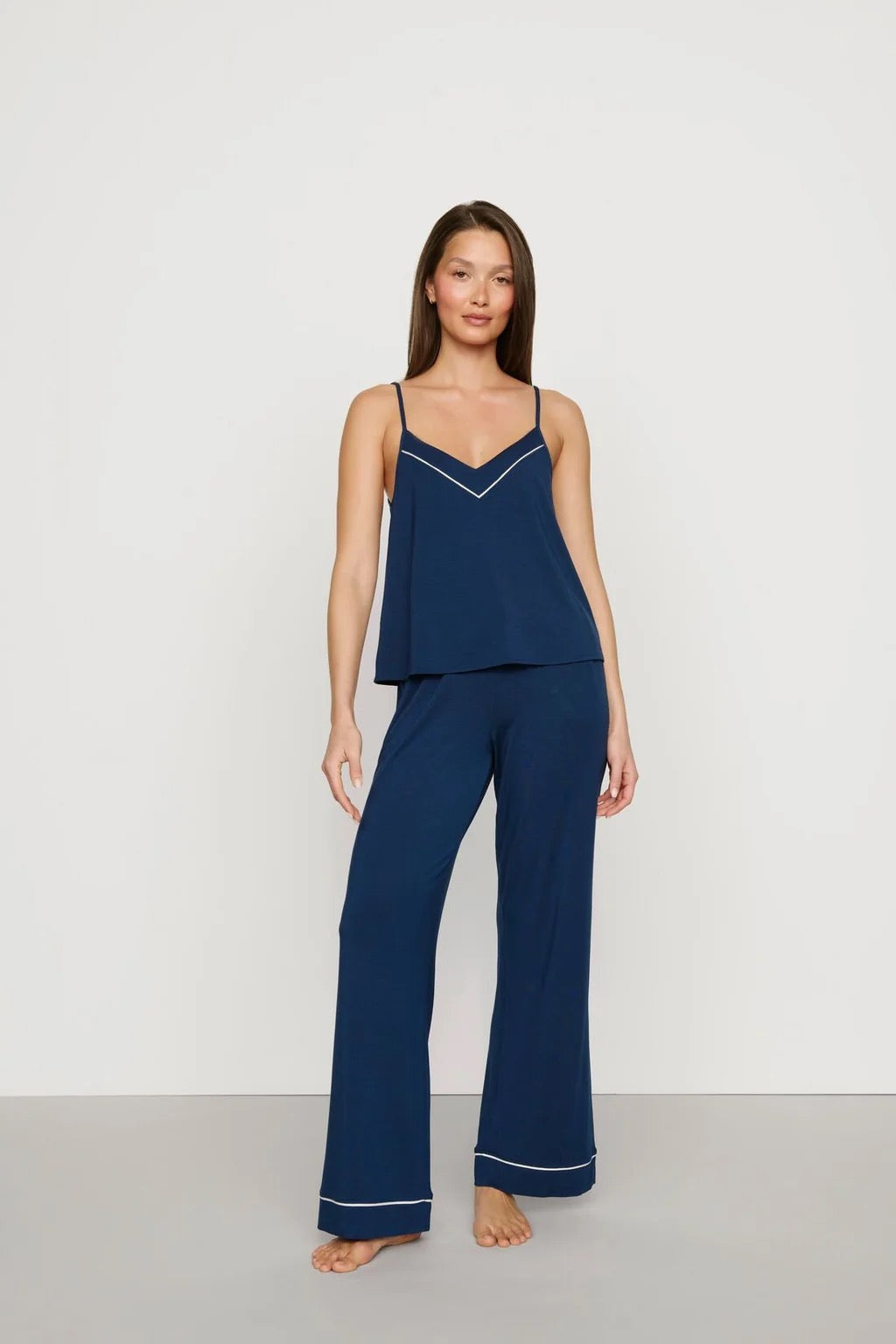 Eberjey Gisele V-Neck Cami Pant Set - Navy