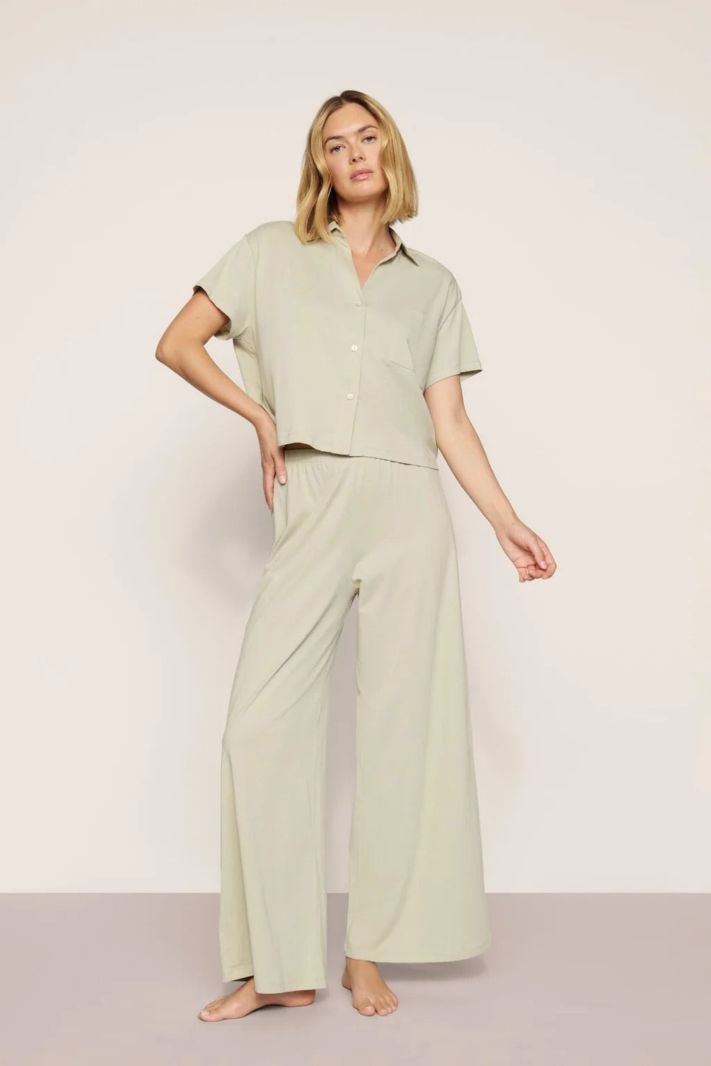 Eberjey Organic Pima Cotton Short Sleeve and Pant Set