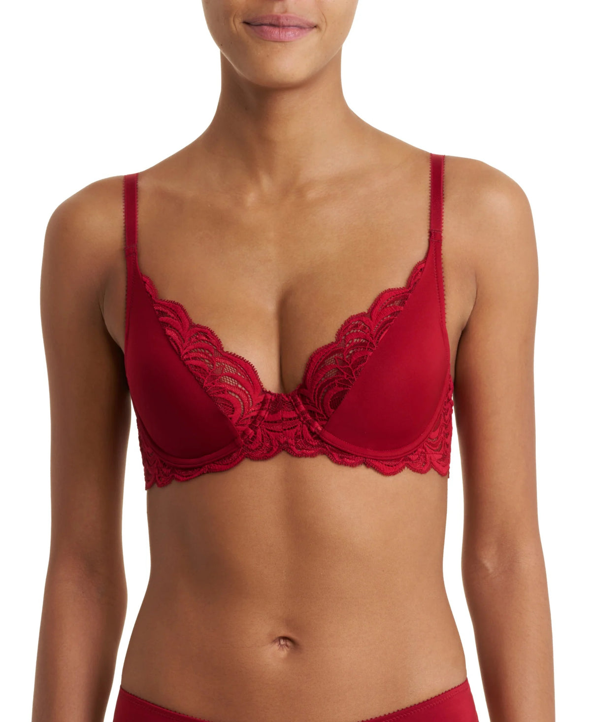 Natori Persuasion Convertible Plunge T-Shirt Bra - Velvet Red