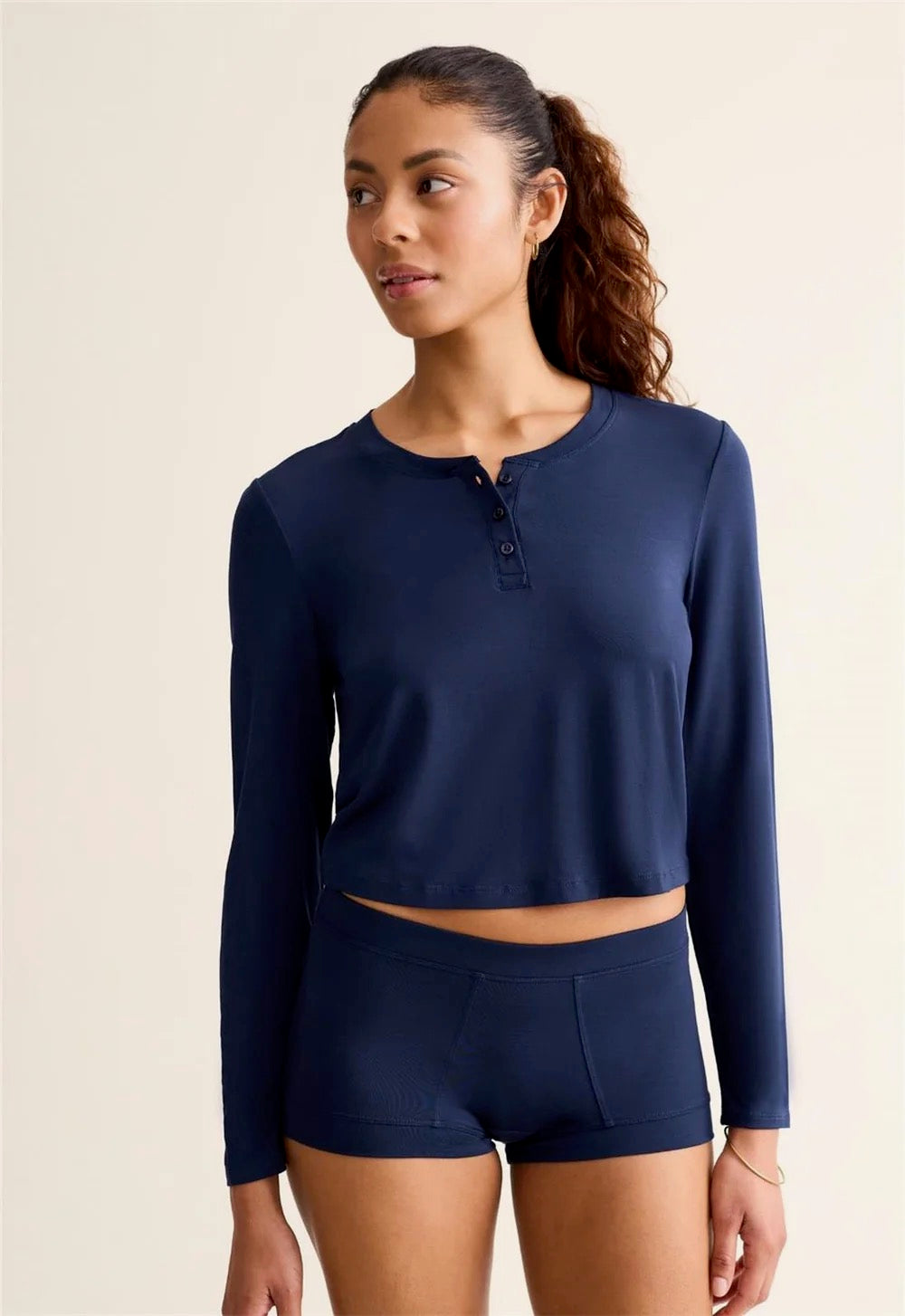 Fleurt Henley Top - Ink 615