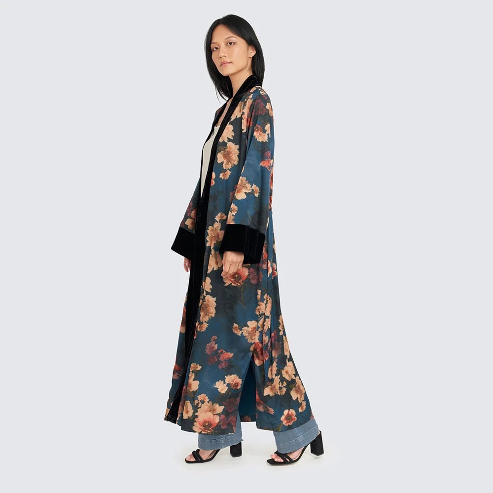 Kim+Ono Azumi Long Kimono Wrap - Navy