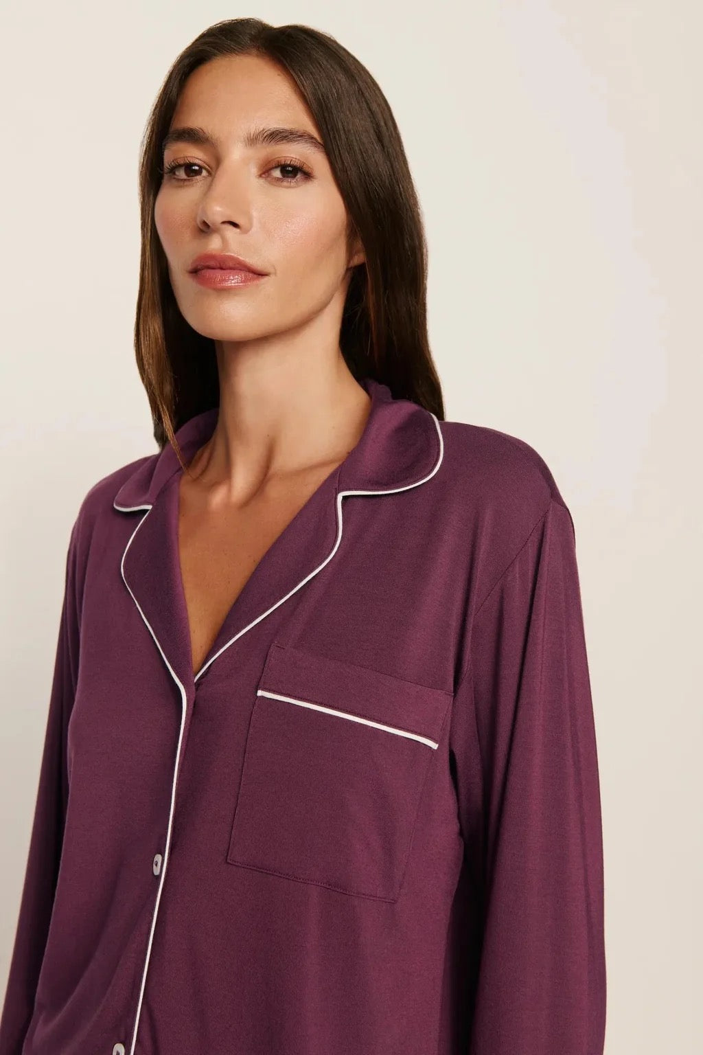 Eberjey Gisele Long Sleeve/Pant Pj Set - Wildberry