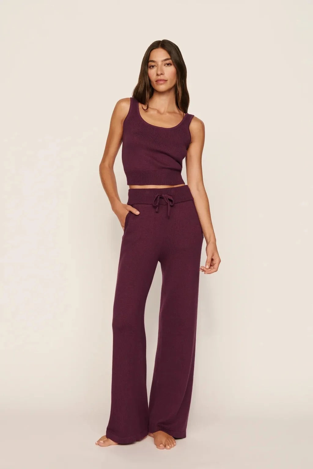 Eberjey Recycled Sweater Pant - Wildberry