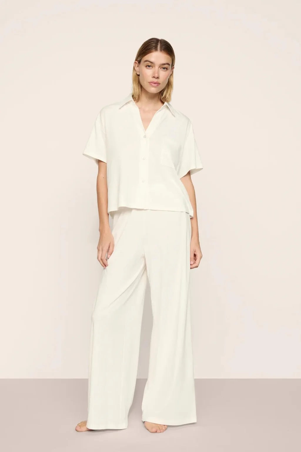 Eberjey Organic Pima Cotton Short Sleeve and Pant Set
