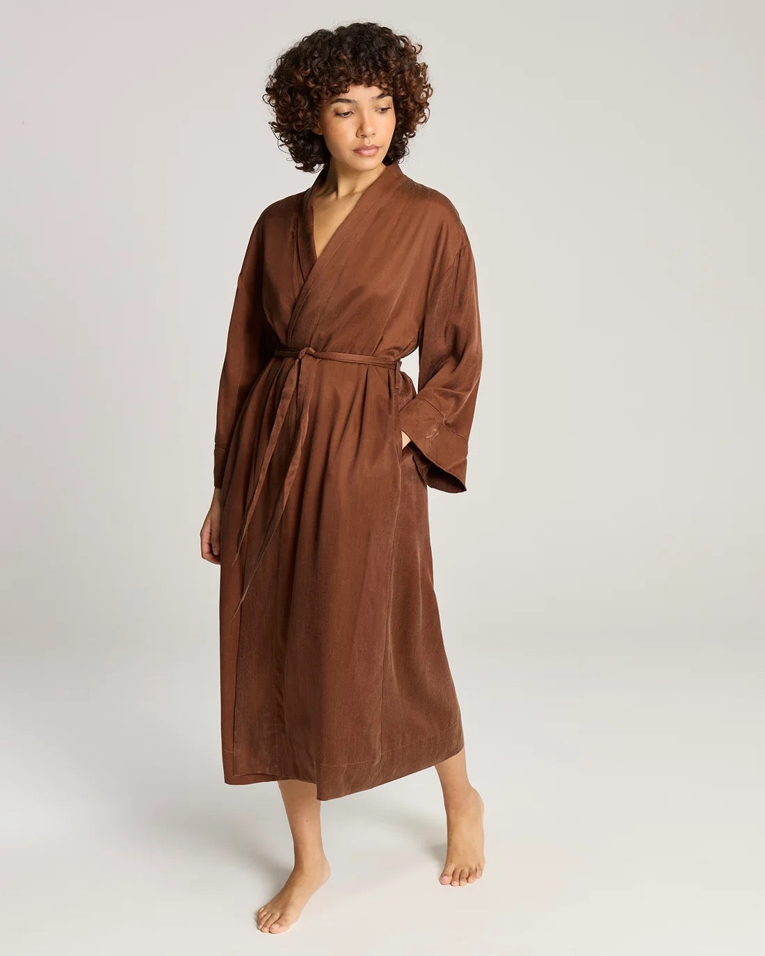 Nudea Eco-Lux Kimono Robe - Cocoa