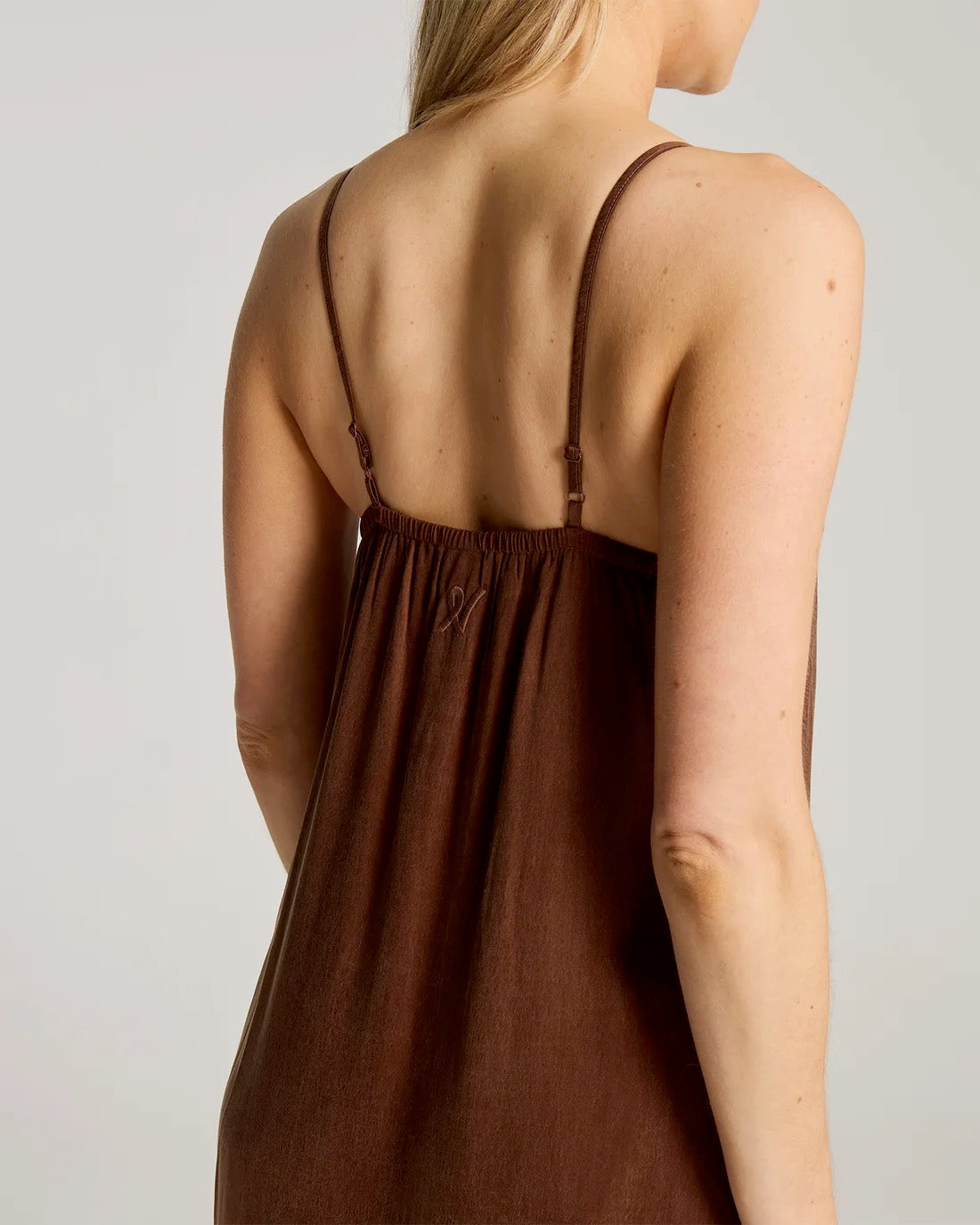 Nudea Eco-Lux Long Slip Dress - Cocoa