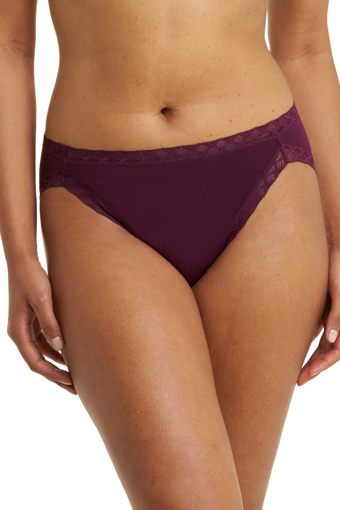 Natori Bliss Cotton French Cut Brief - Black Raspberry