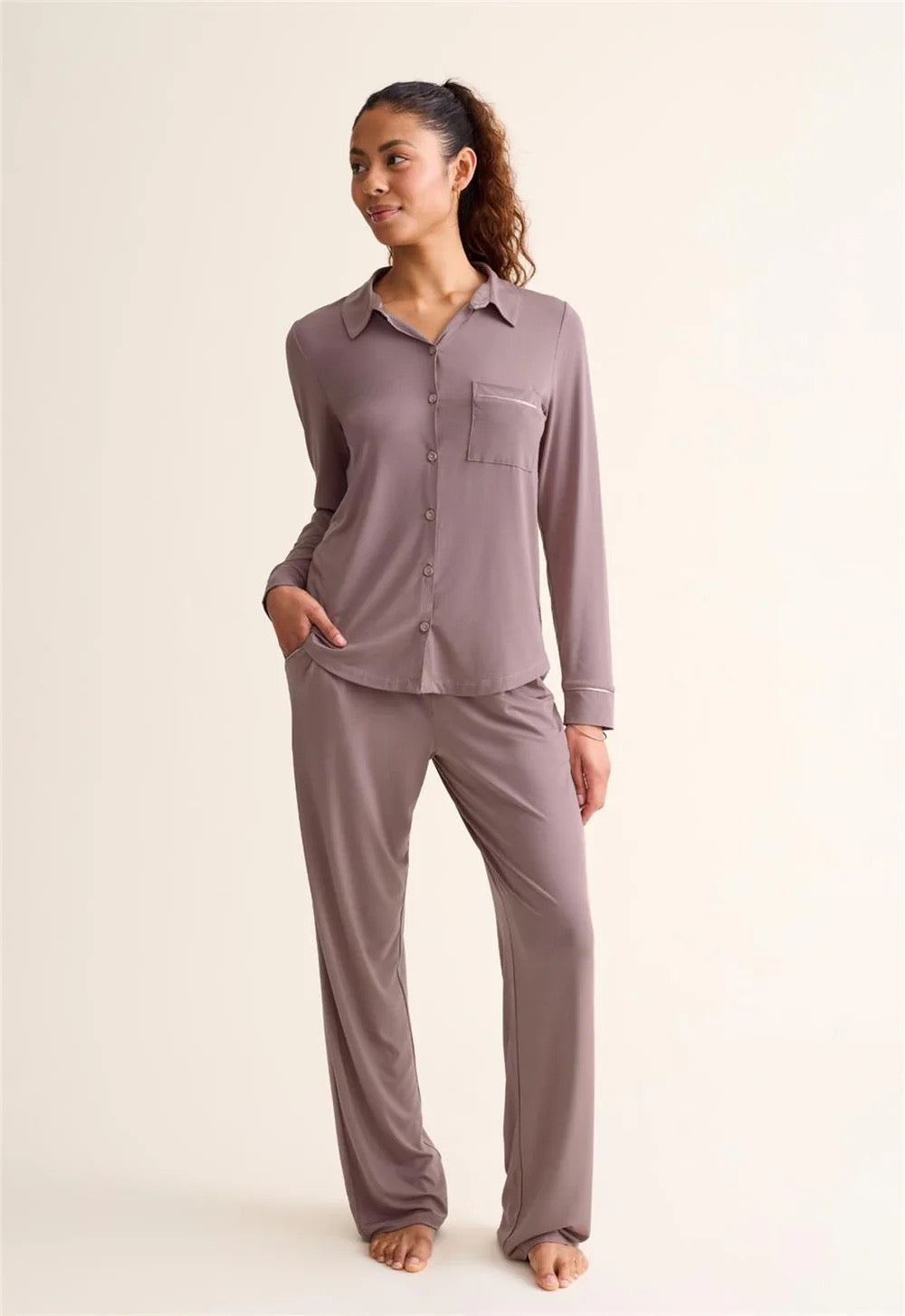 Fleurt Long Pj Set- Cappucino