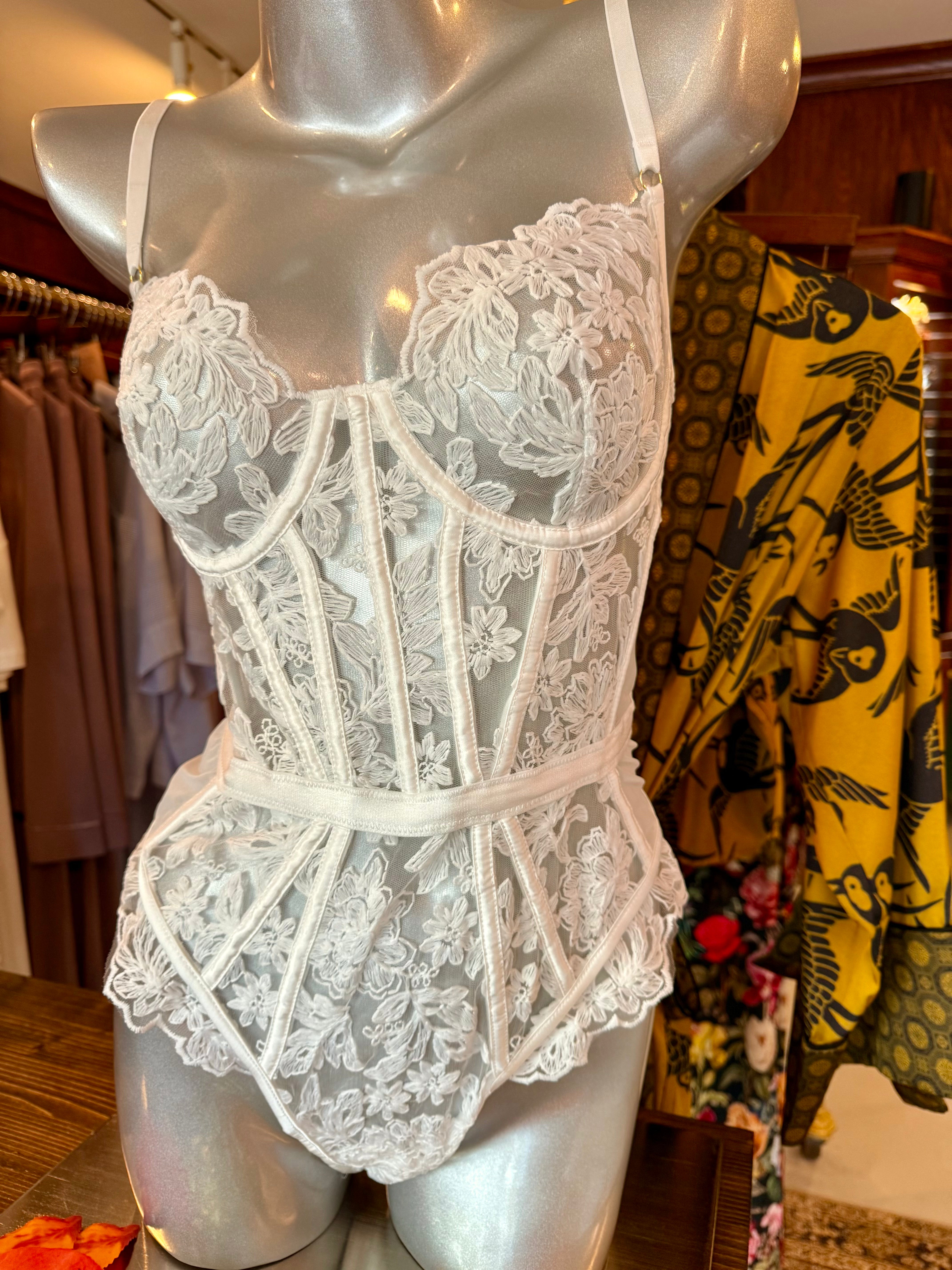 Kilo Brava Embroidered White Bodysuit