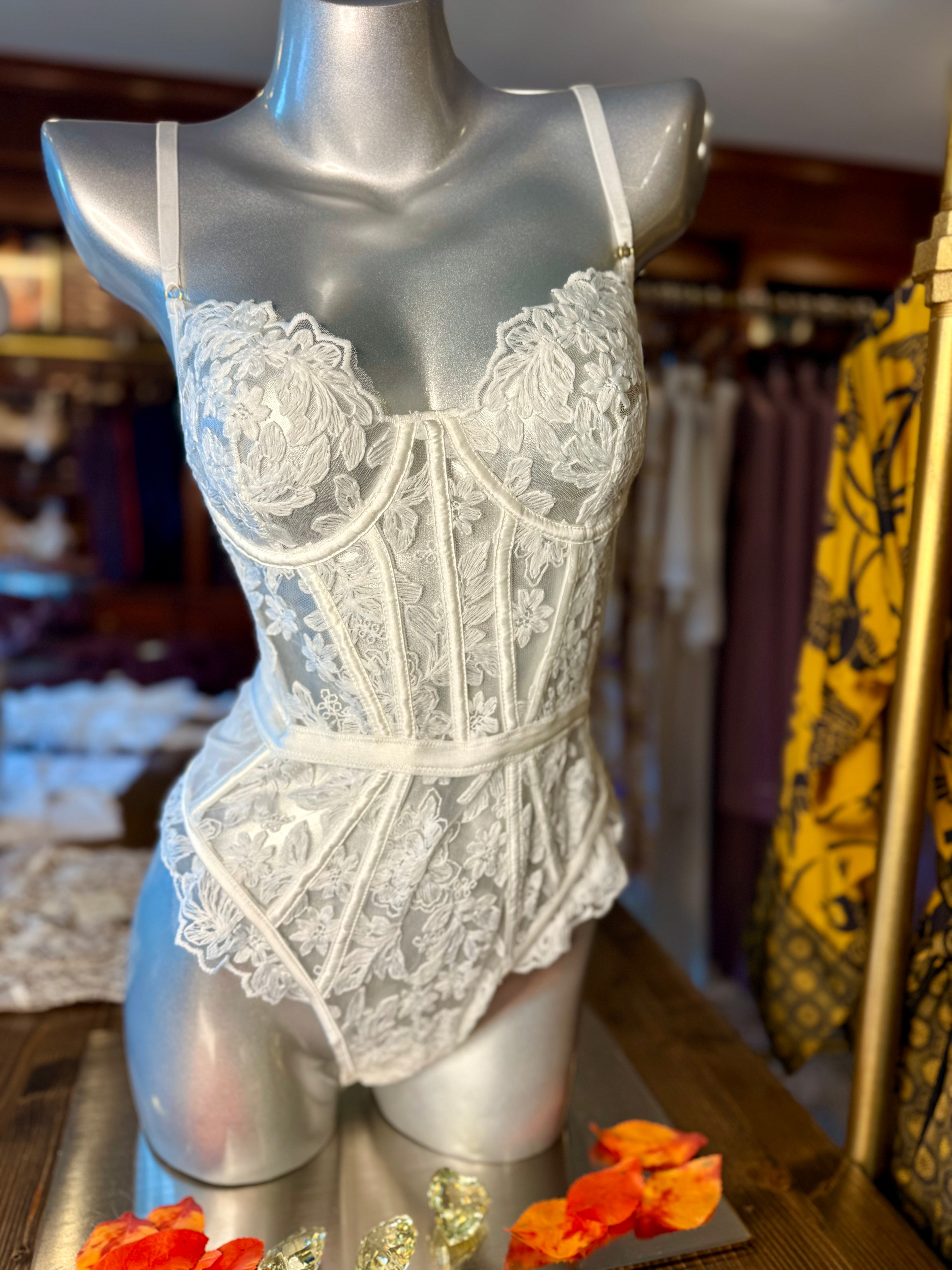 Kilo Brava Embroidered White Bodysuit