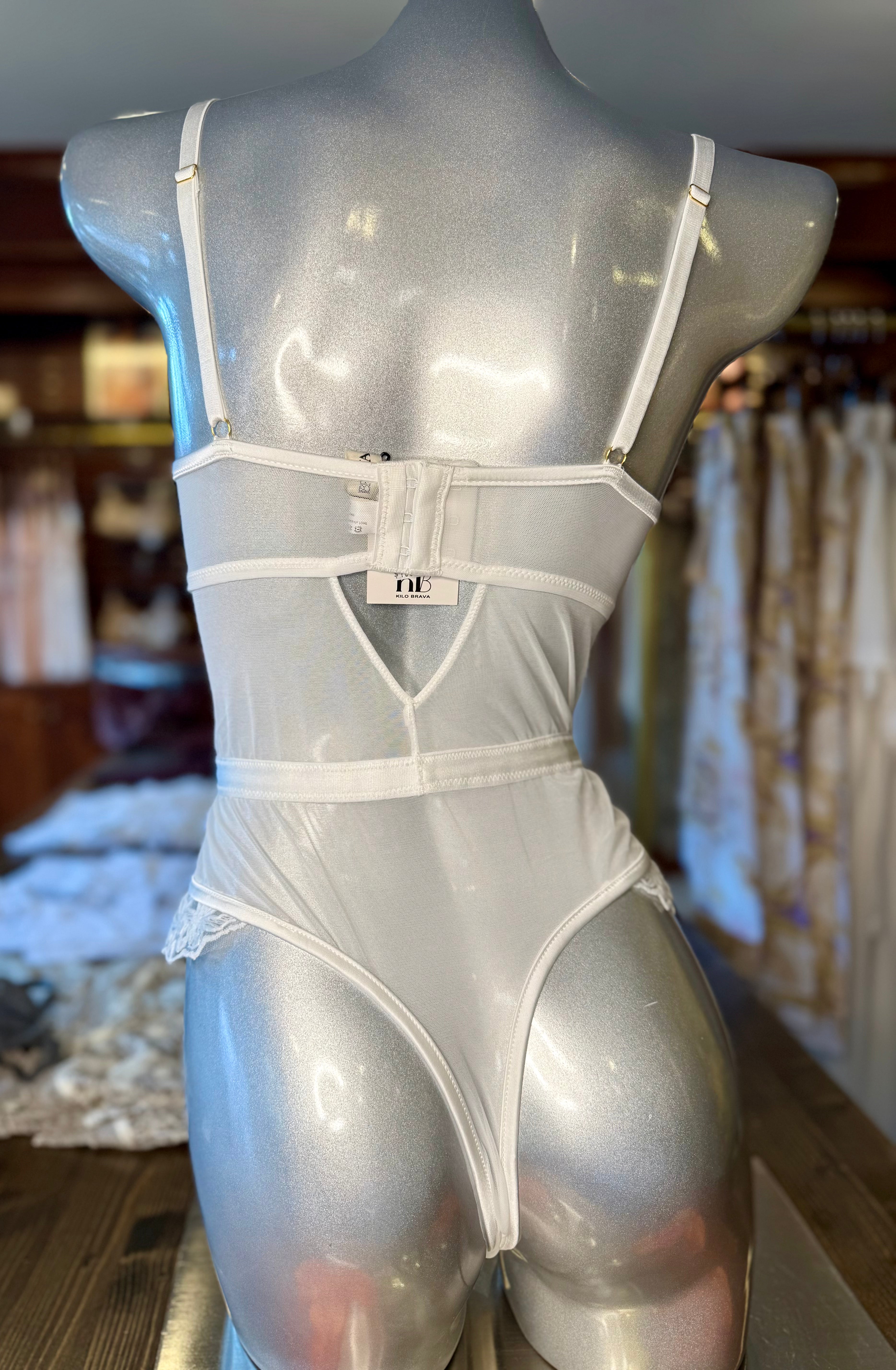 Kilo Brava Embroidered White Bodysuit