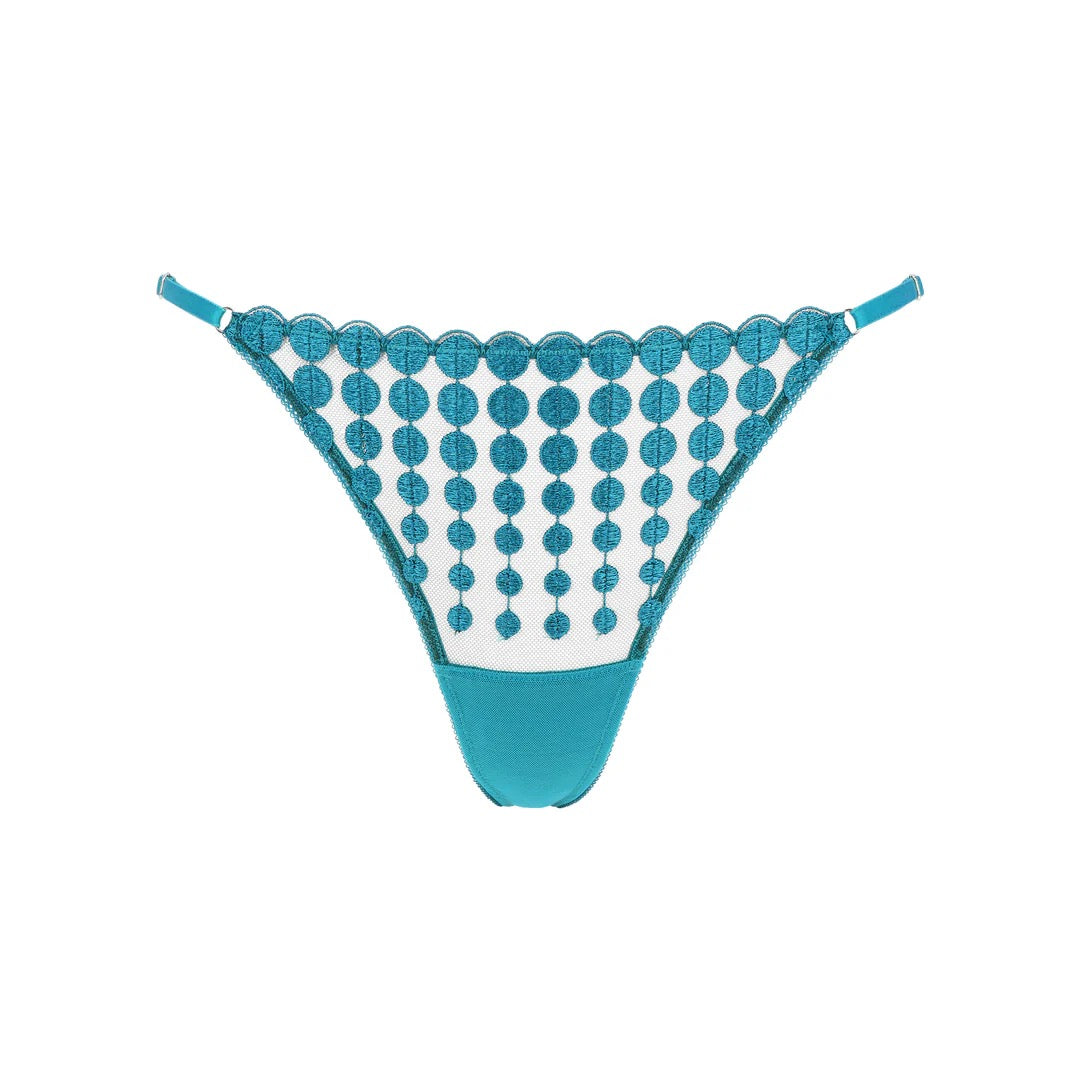 Huit Deco Dots String Panty - Turquoise