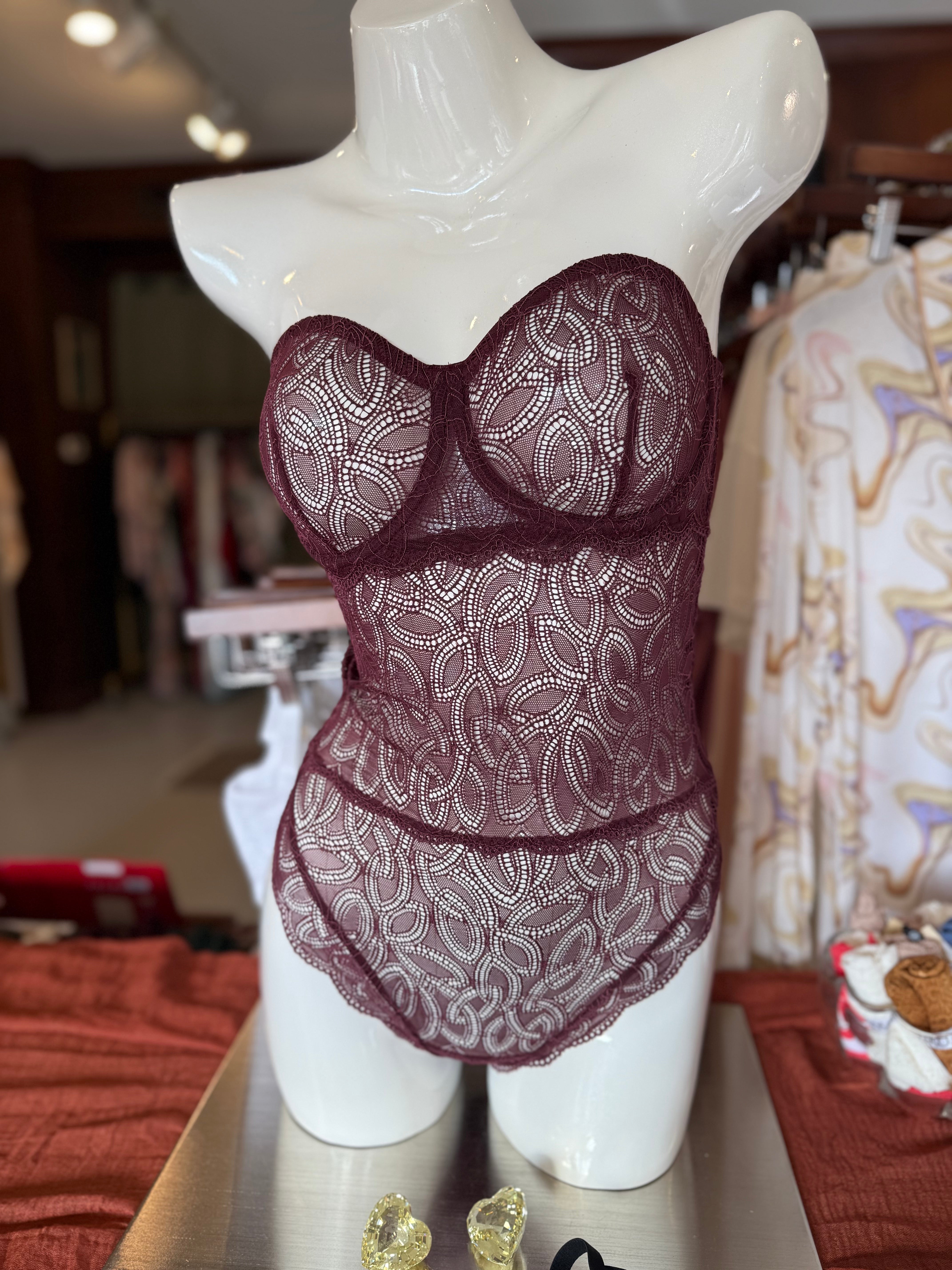 Else Dahlia Underwire Bodysuit - Cherry Lacquer