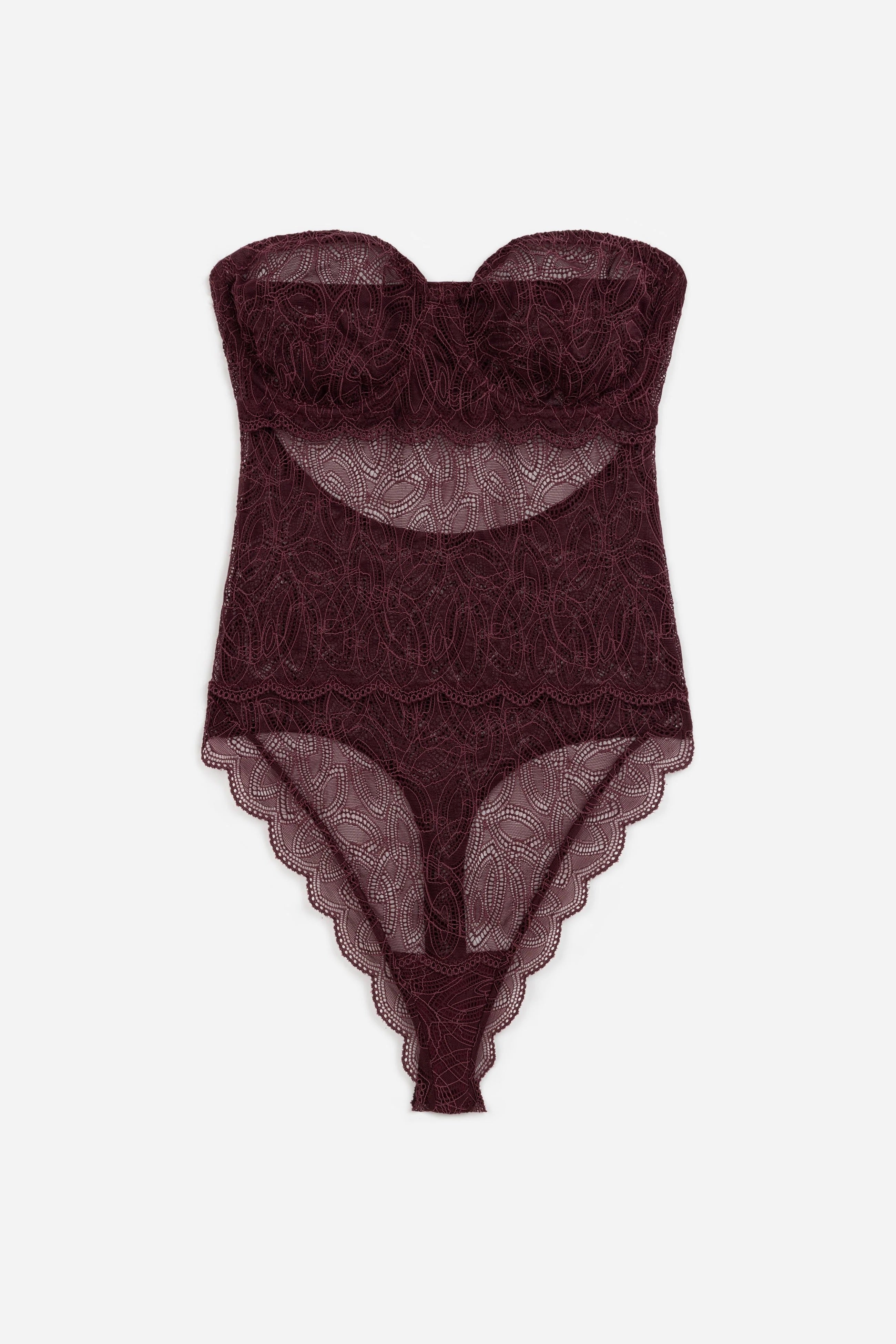 Else Dahlia Underwire Bodysuit - Cherry Lacquer