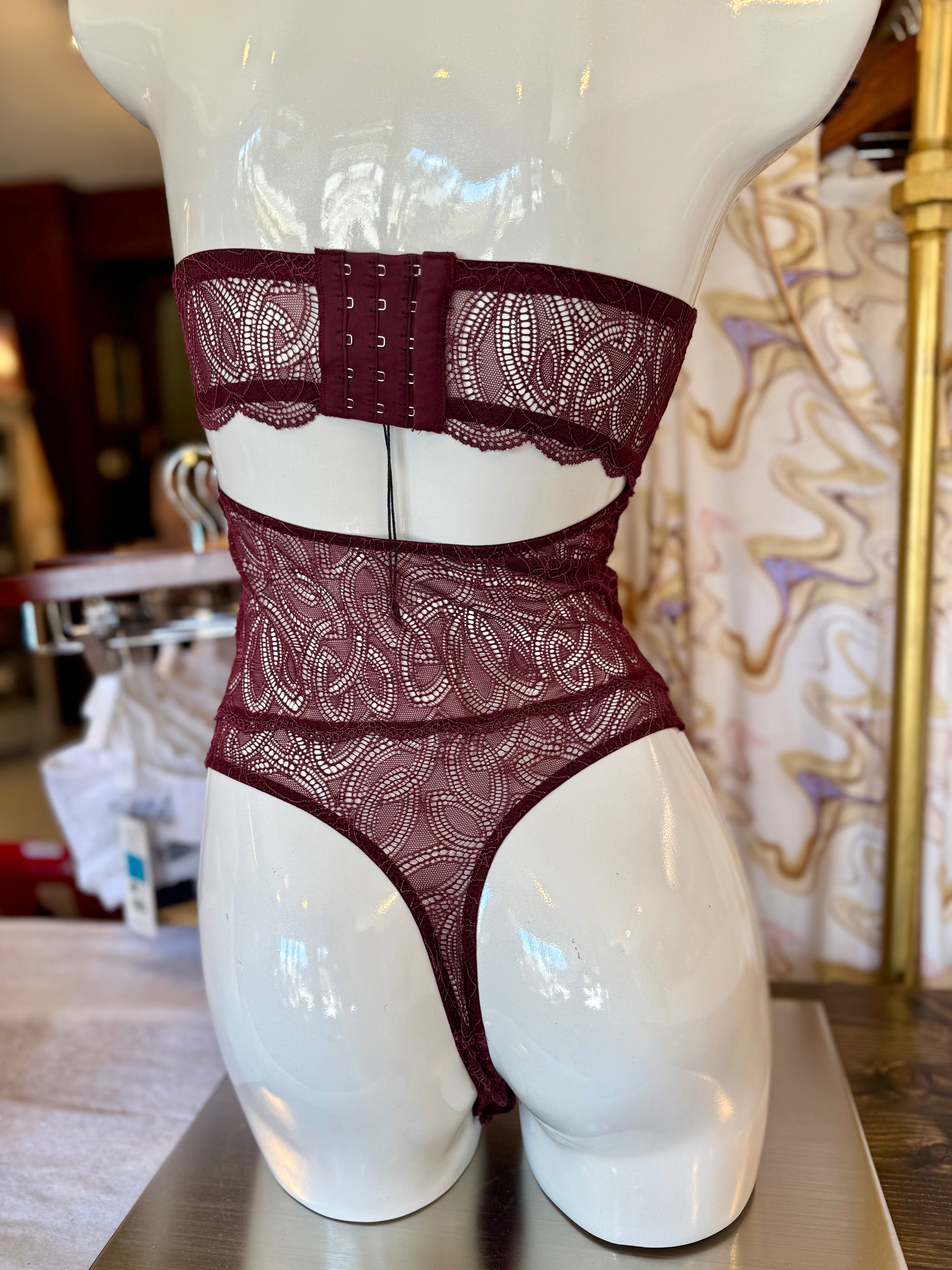 Else Dahlia Underwire Bodysuit - Cherry Lacquer