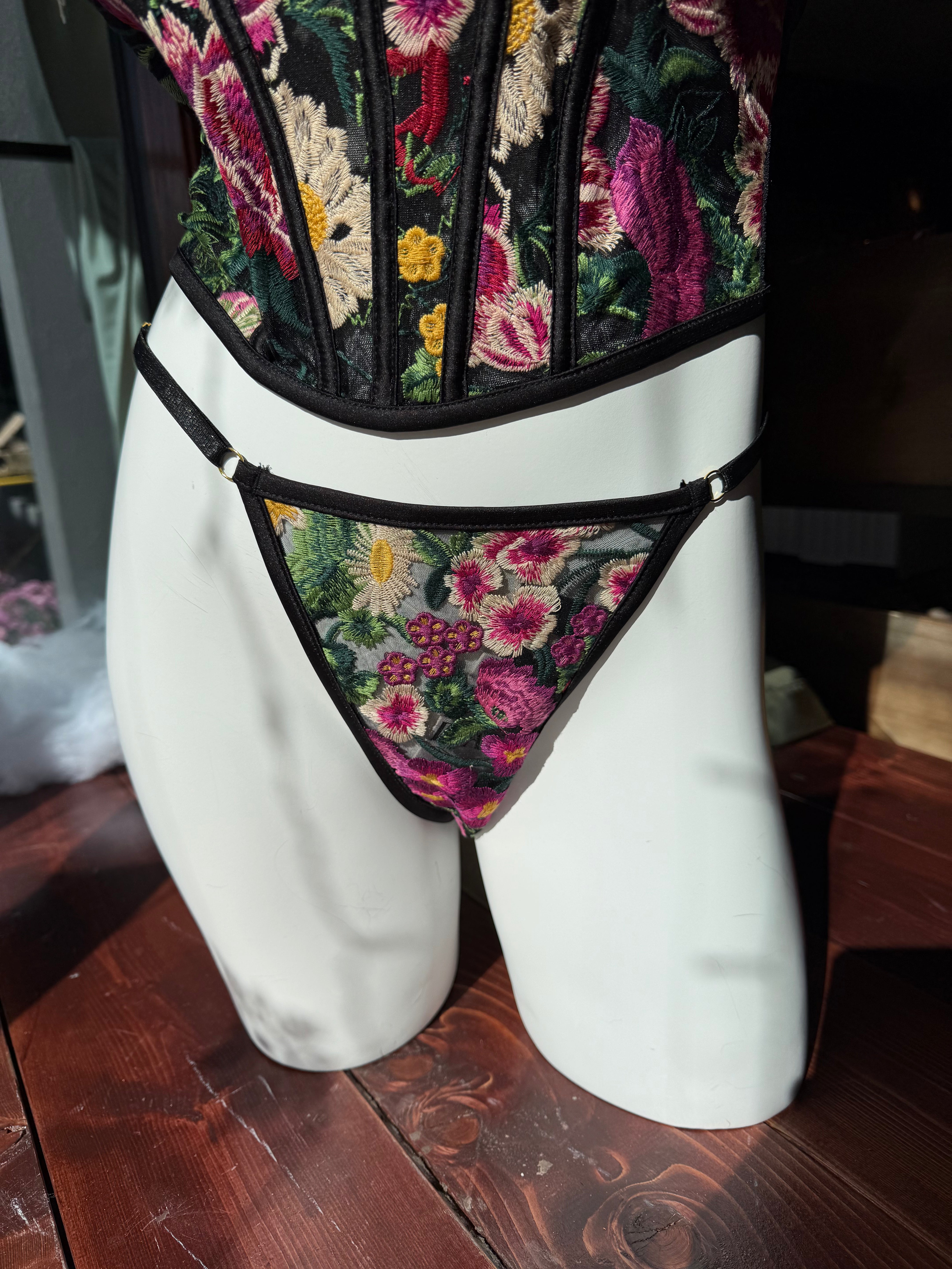 Kilo Brava Embroidered Floral G-String