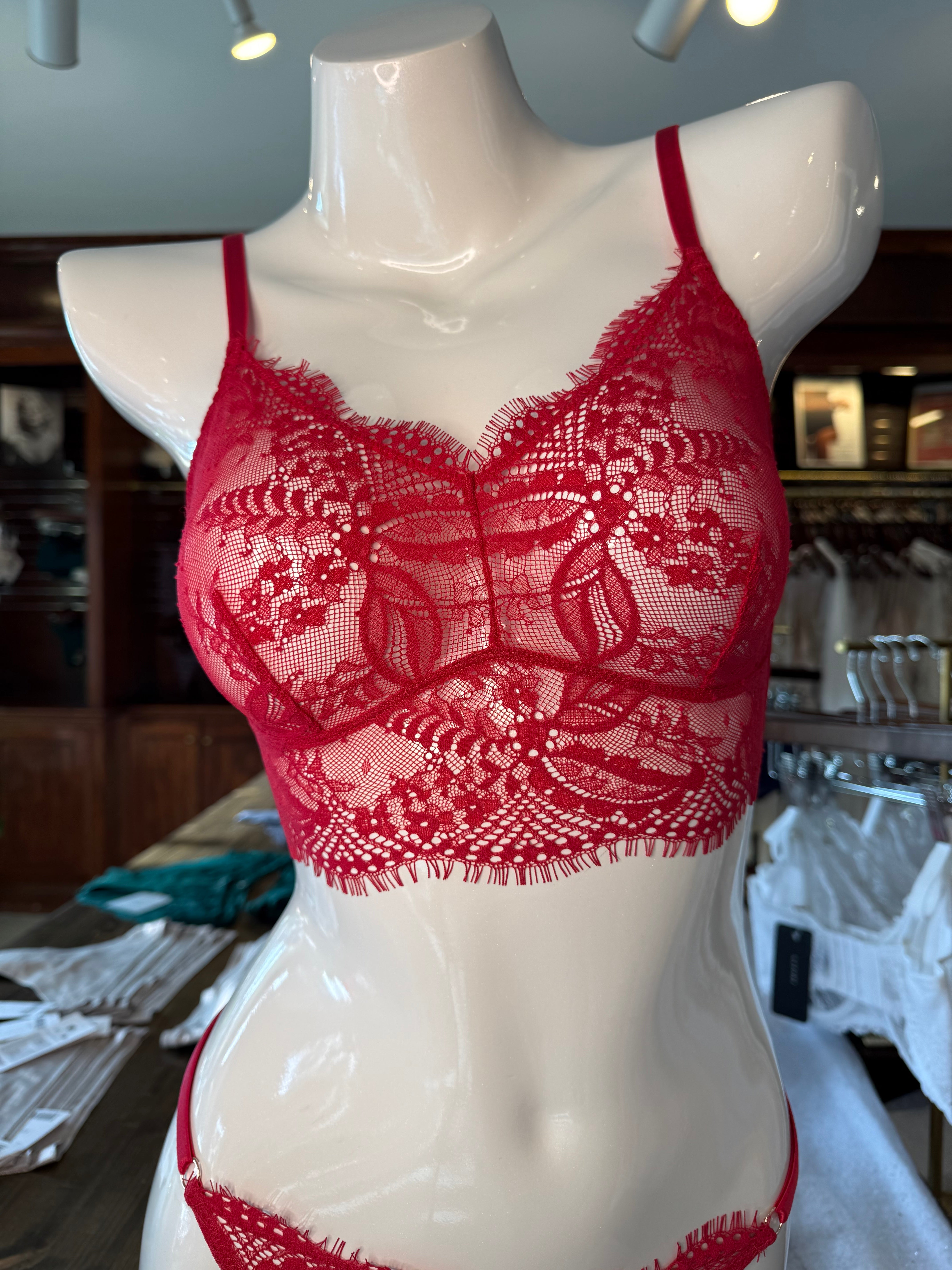 Samantha Chang Illusion Longline Bra - Flame