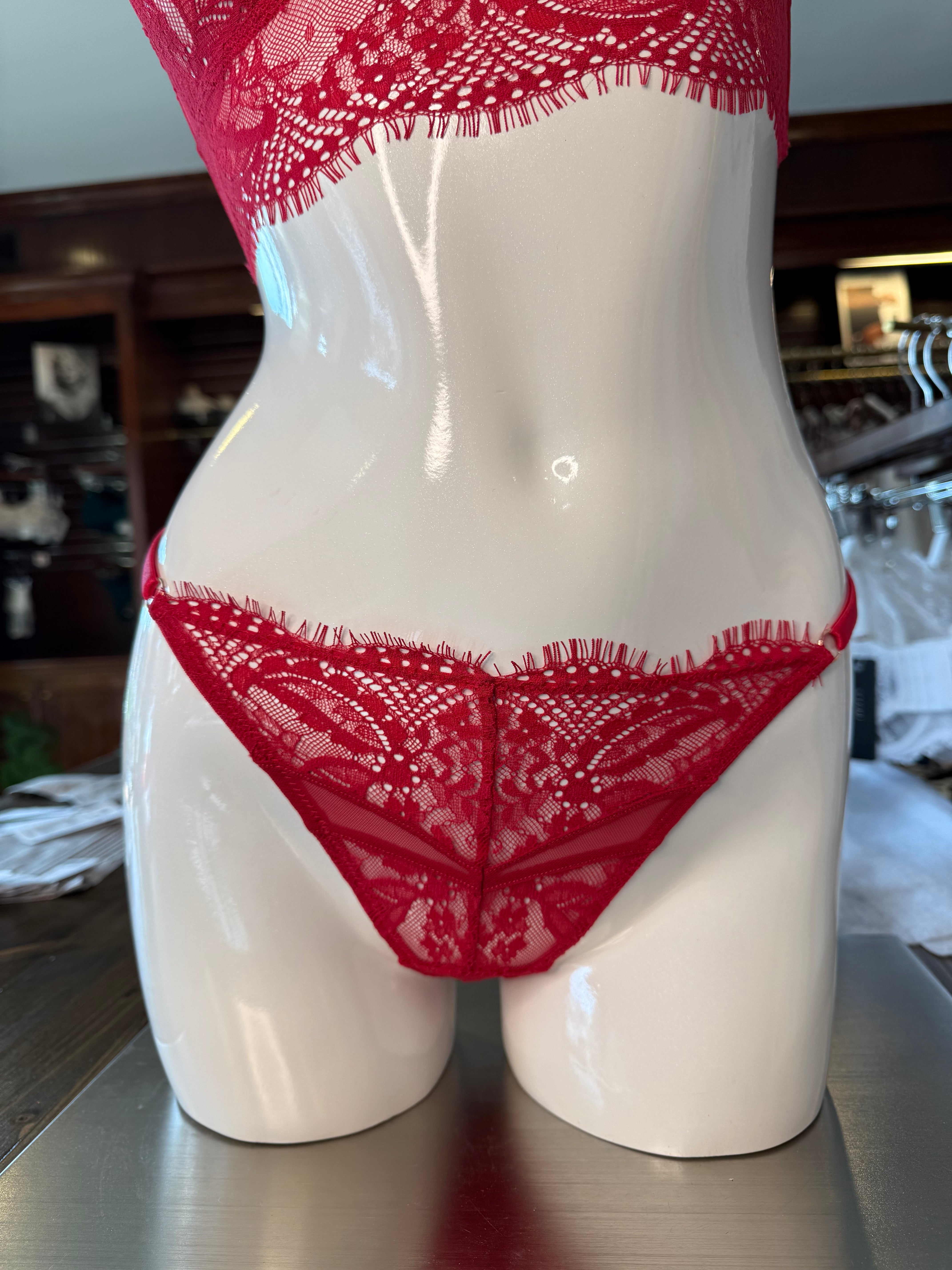 Samantha Chang Illusion Adjustable String Panty - Flame