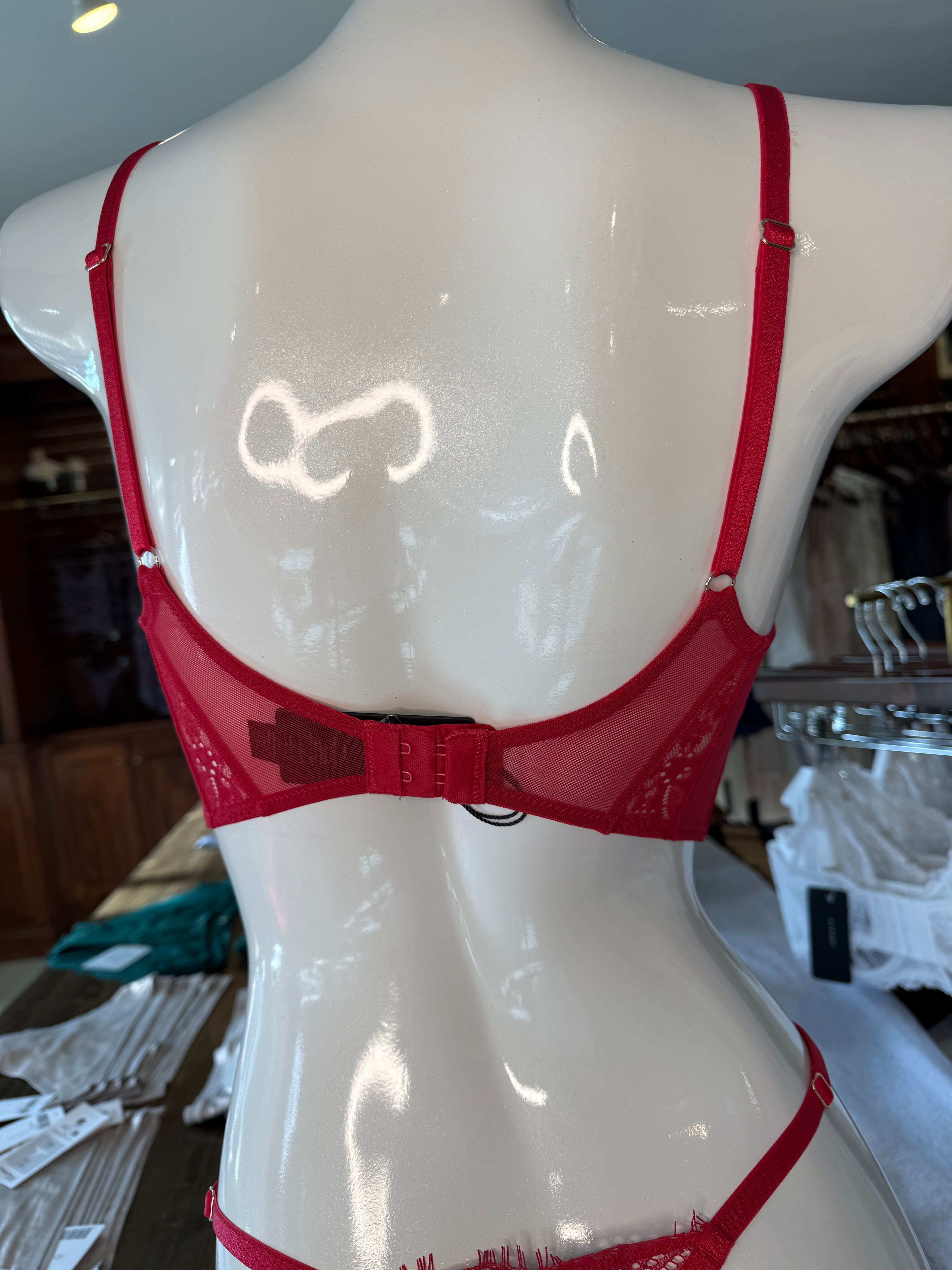 Samantha Chang Illusion Longline Bra - Flame